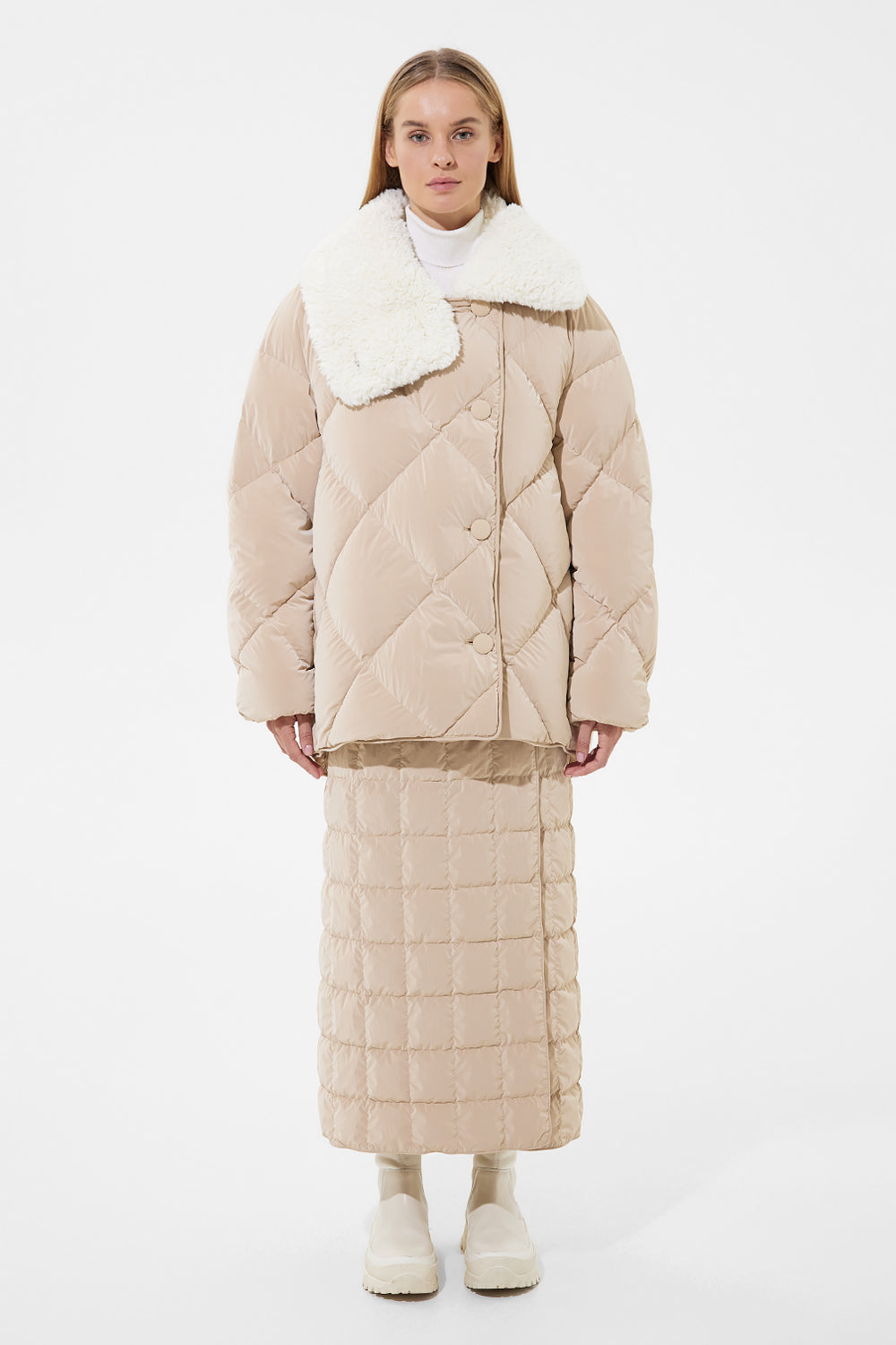 Shearling Queen Jacket Powder Ivory