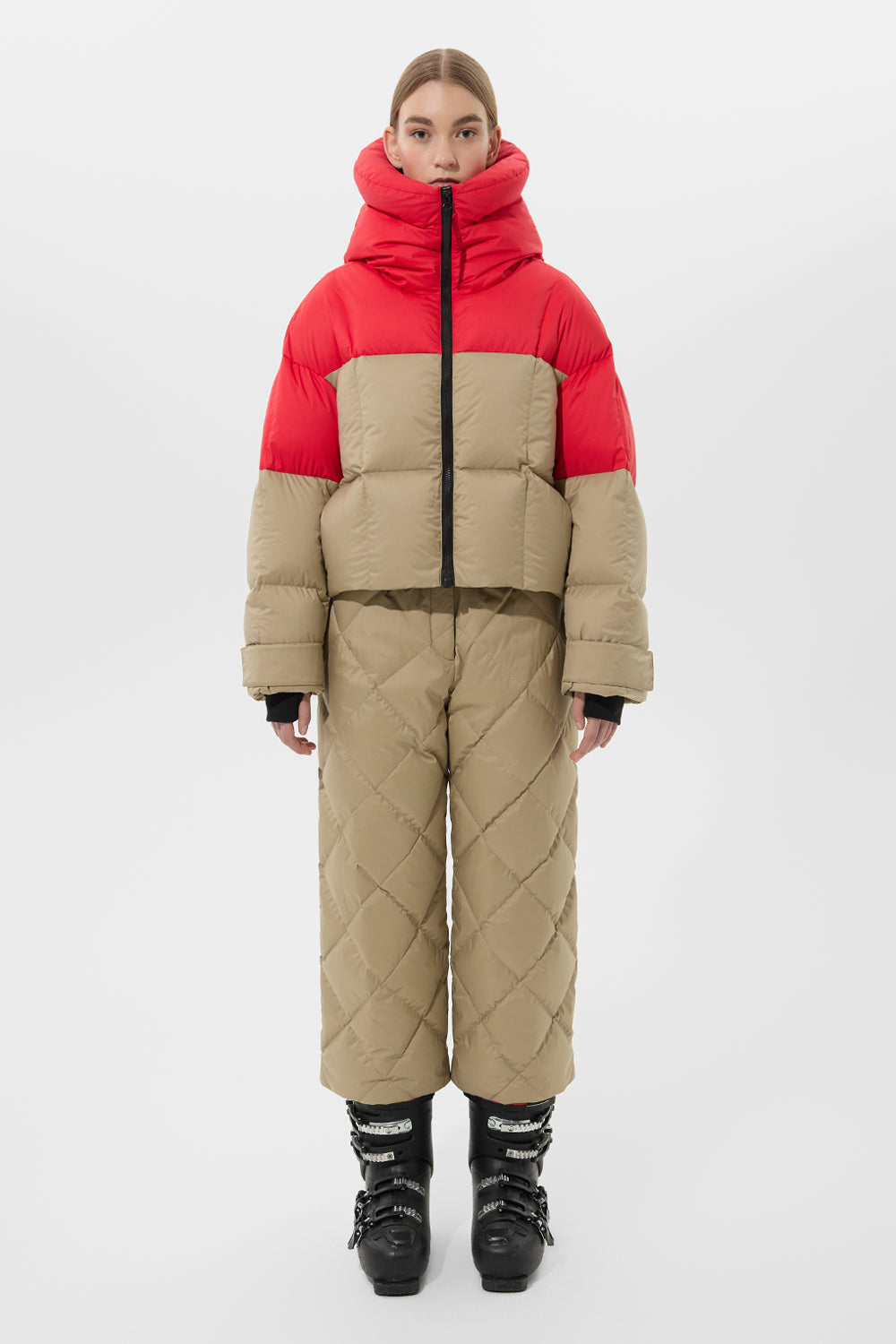 Double Apres Ski Wendy Jacket Tec Red + Beige