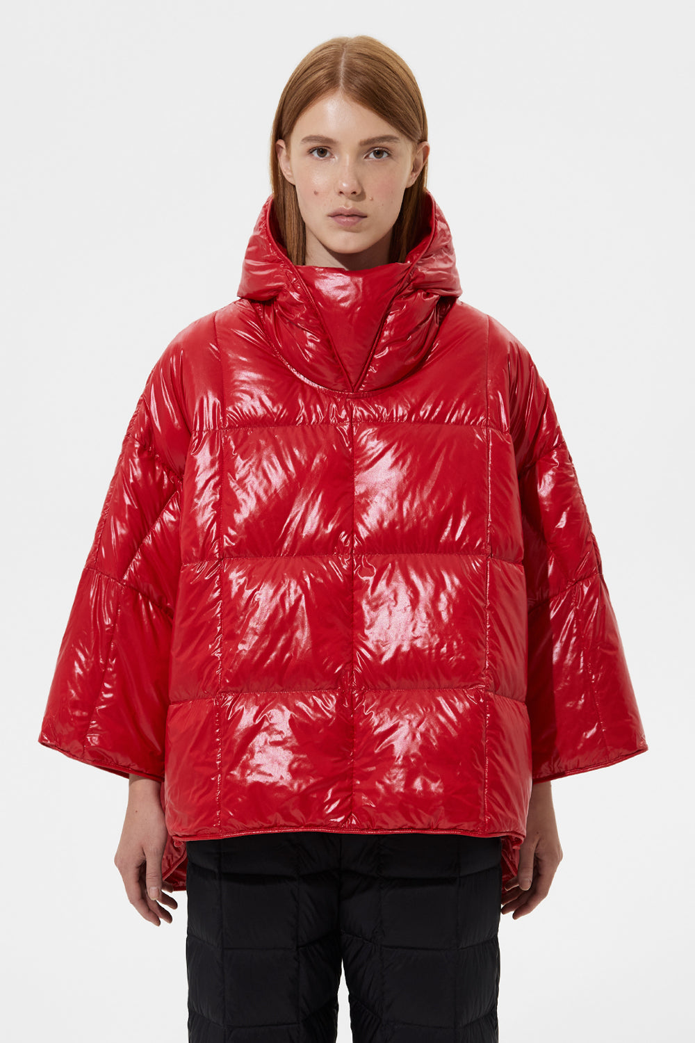 Poncho Silky Red