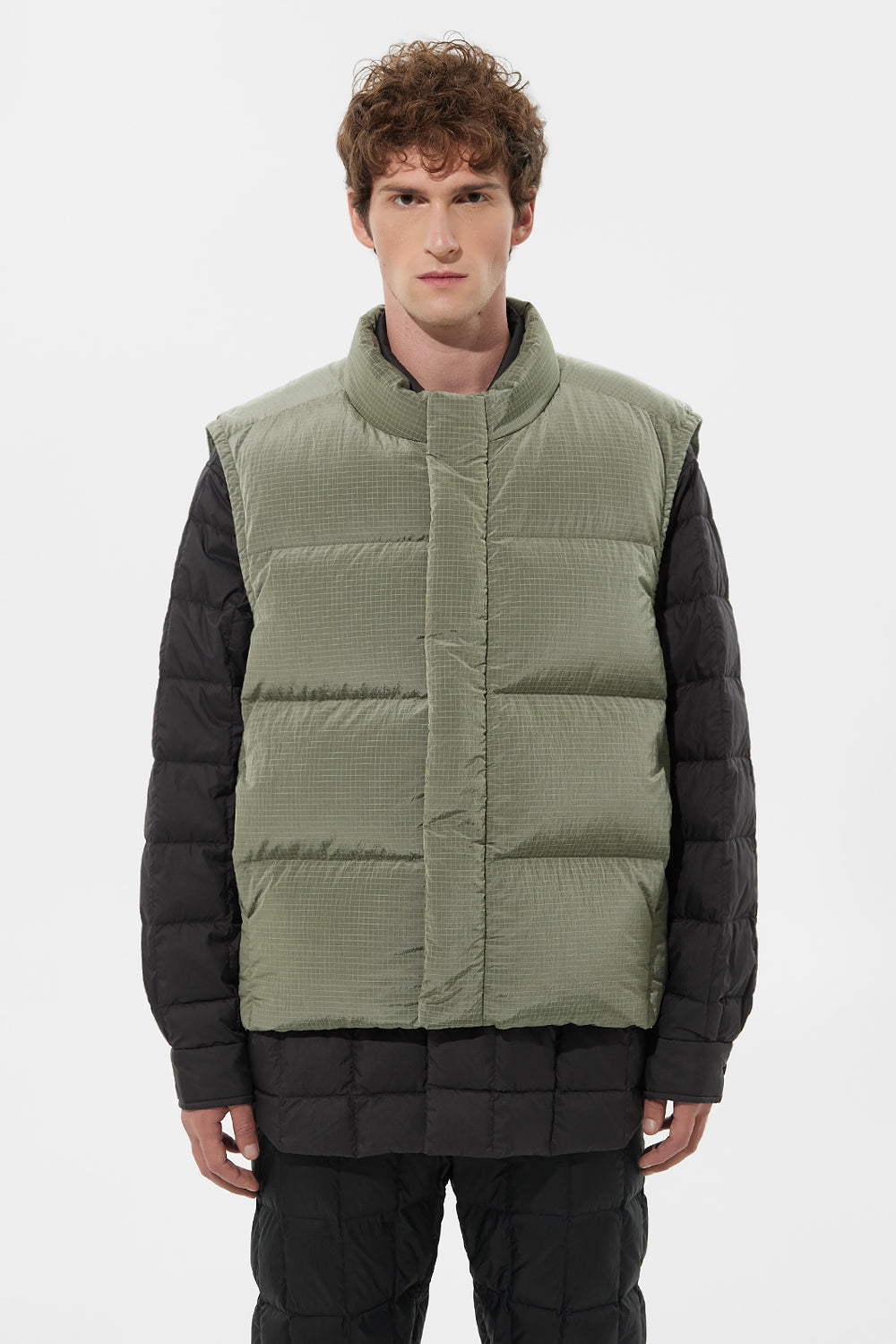 Cloud Vest Man Rib Khaki