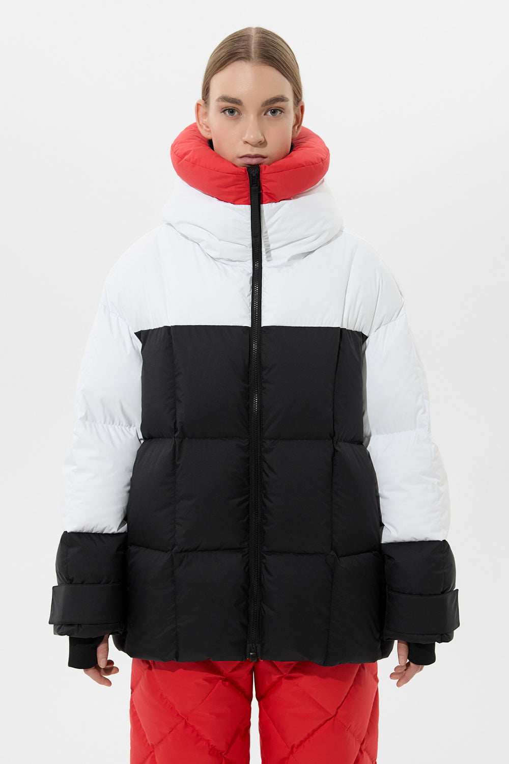 Multi Apres Ski Long Wendy Jacket Tec Red + White + Black