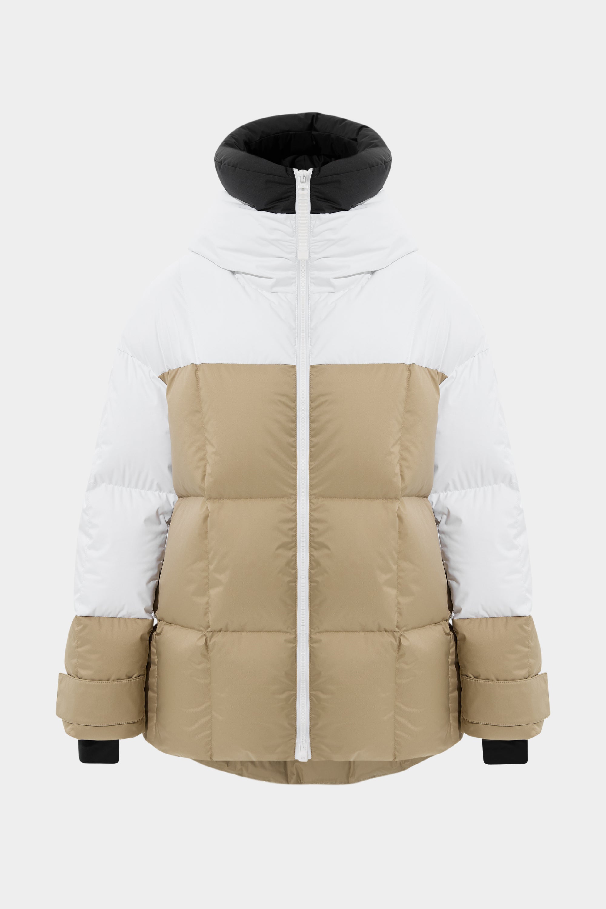 Multi Apres Ski Long Wendy Jacket Tec Black + White + Beige