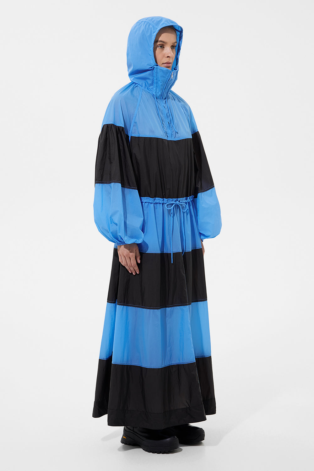 Stripe Dress Micro Bright Blue + Micro Black