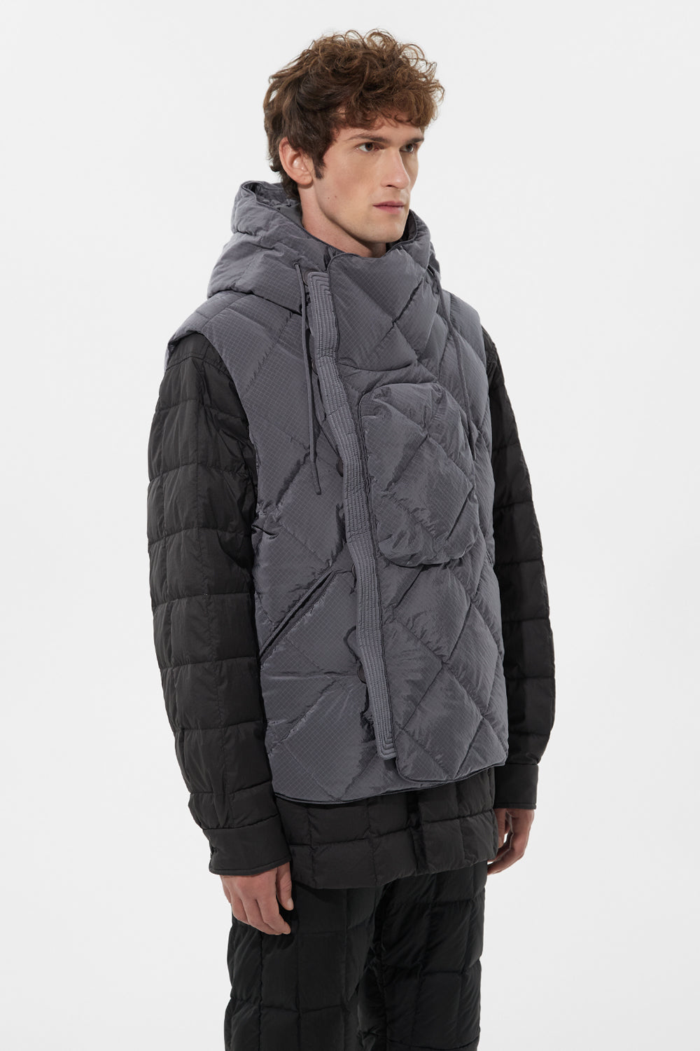 Atti Vest Man Rib Grey Violet
