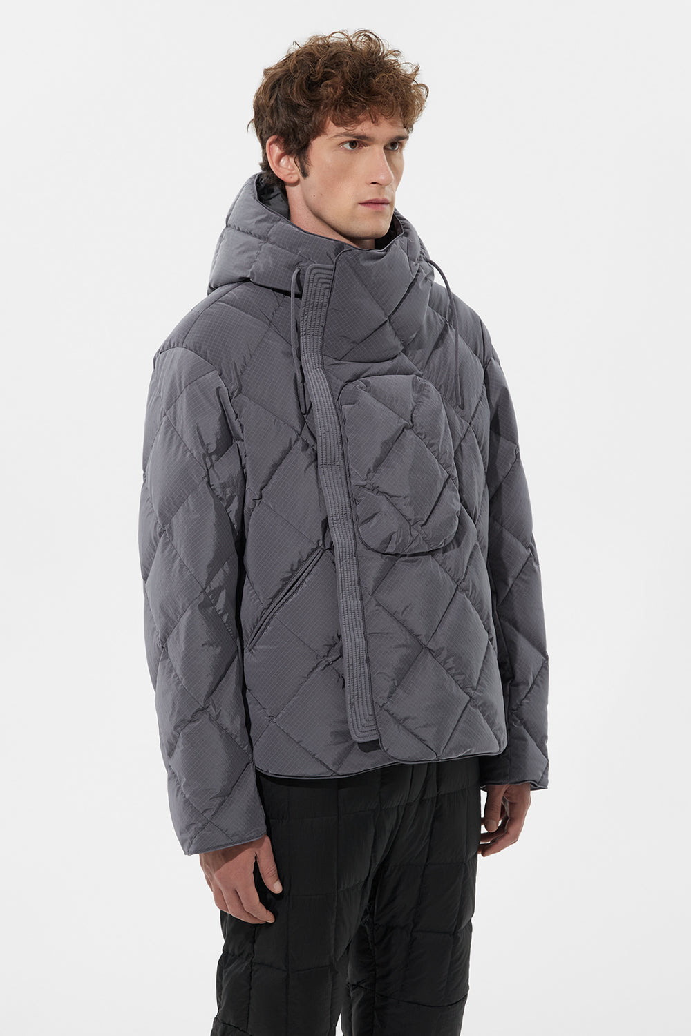 Atti Jacket Man Rib Grey Violet