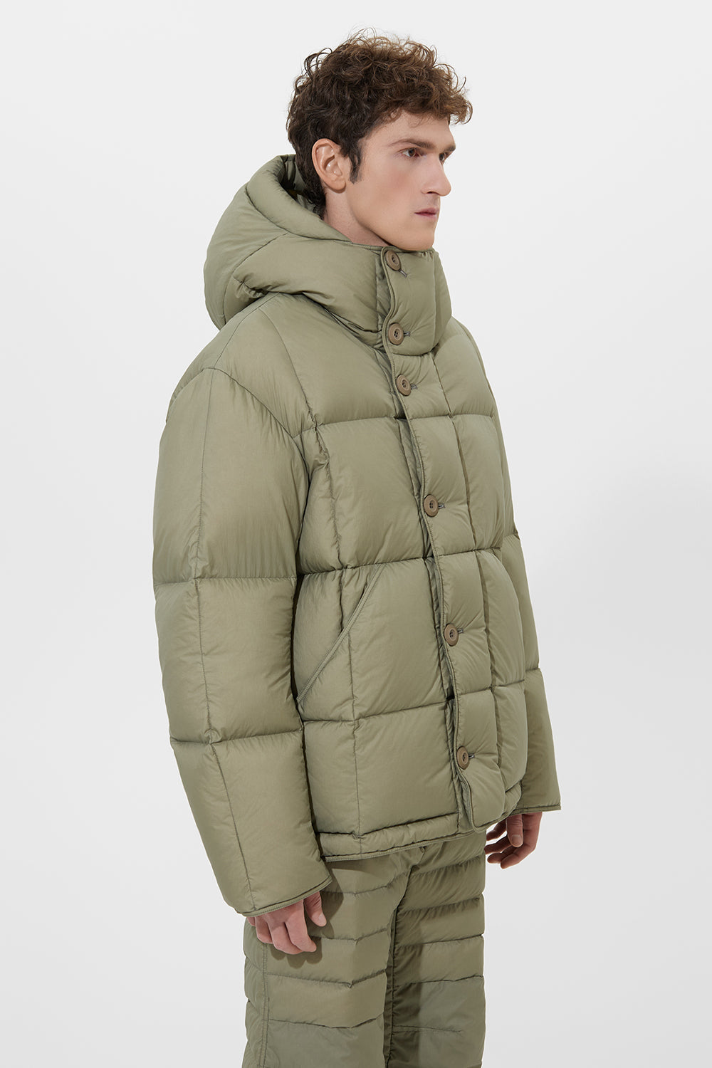 Carter Jacket Man Micro Olive Green