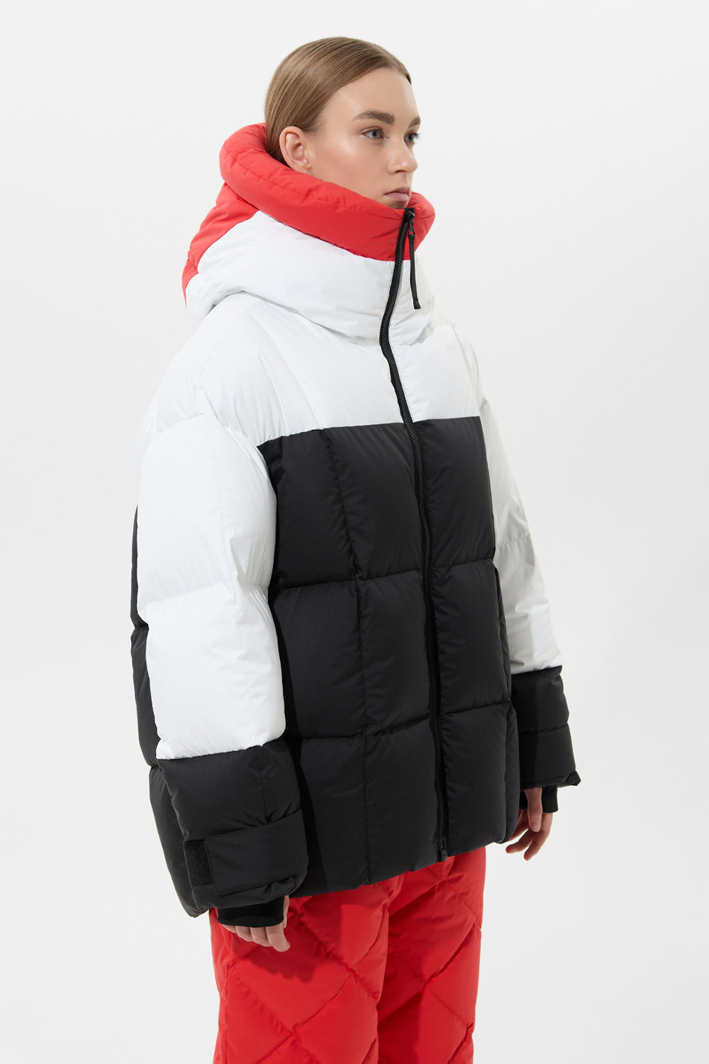 Multi Apres Ski Long Wendy Jacket Tec Red + White + Black