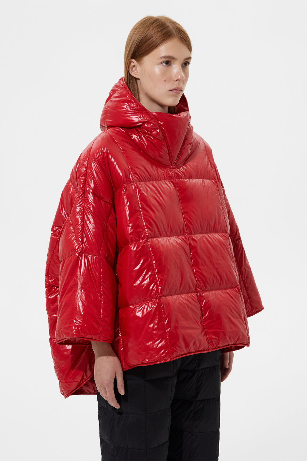 Poncho Silky Red