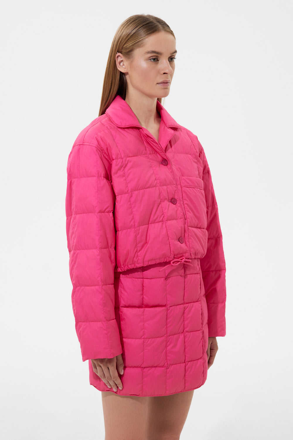 Cropped Down Shirt Micro Pink