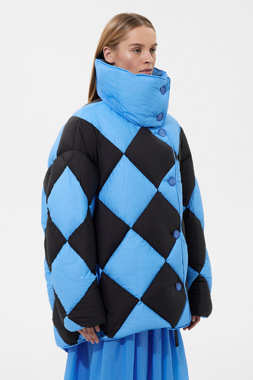 Diamond Cozy Queen Jacket Micro Right Blue