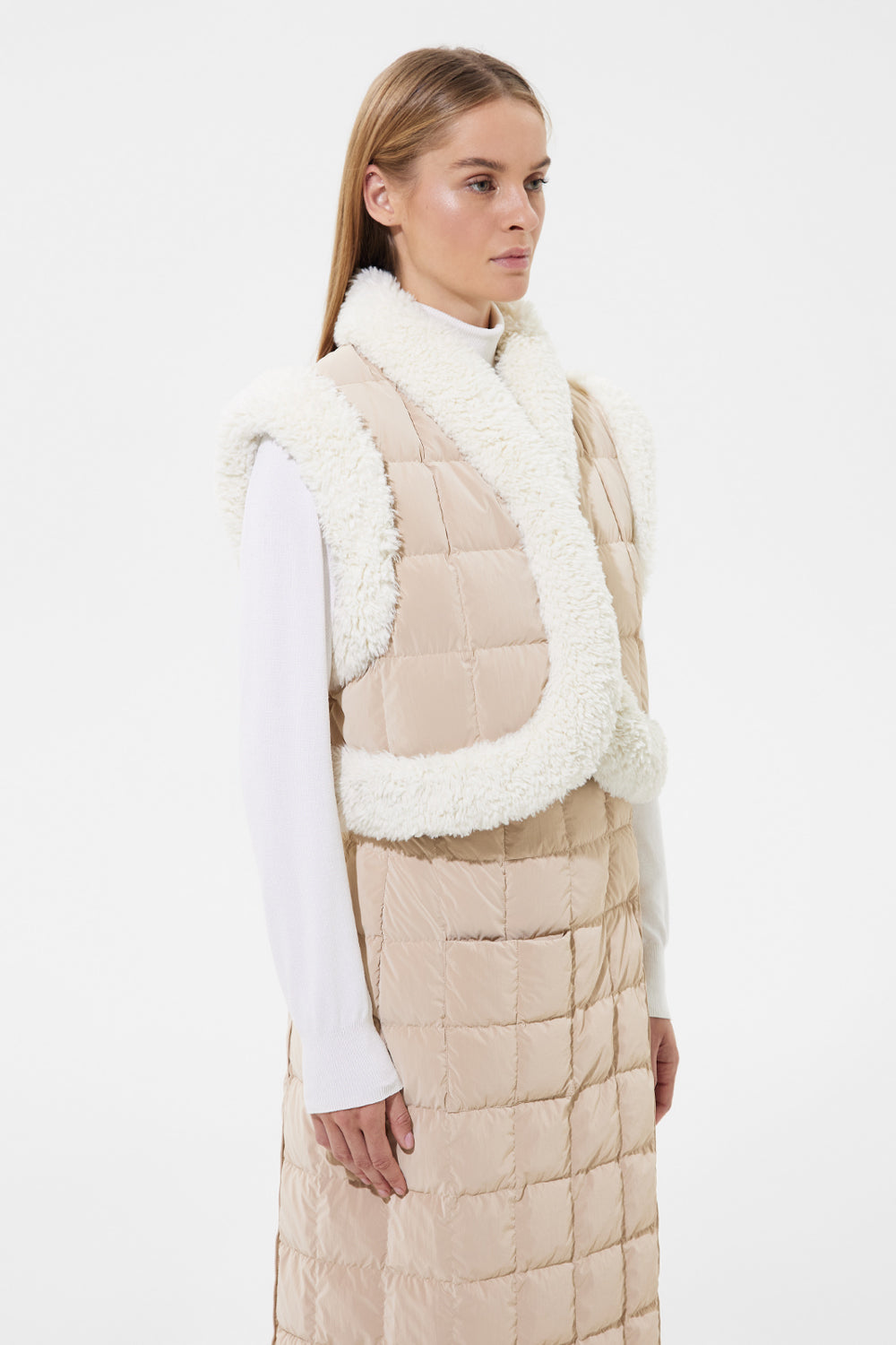 Cropped Keptar Vest Powder Ivory