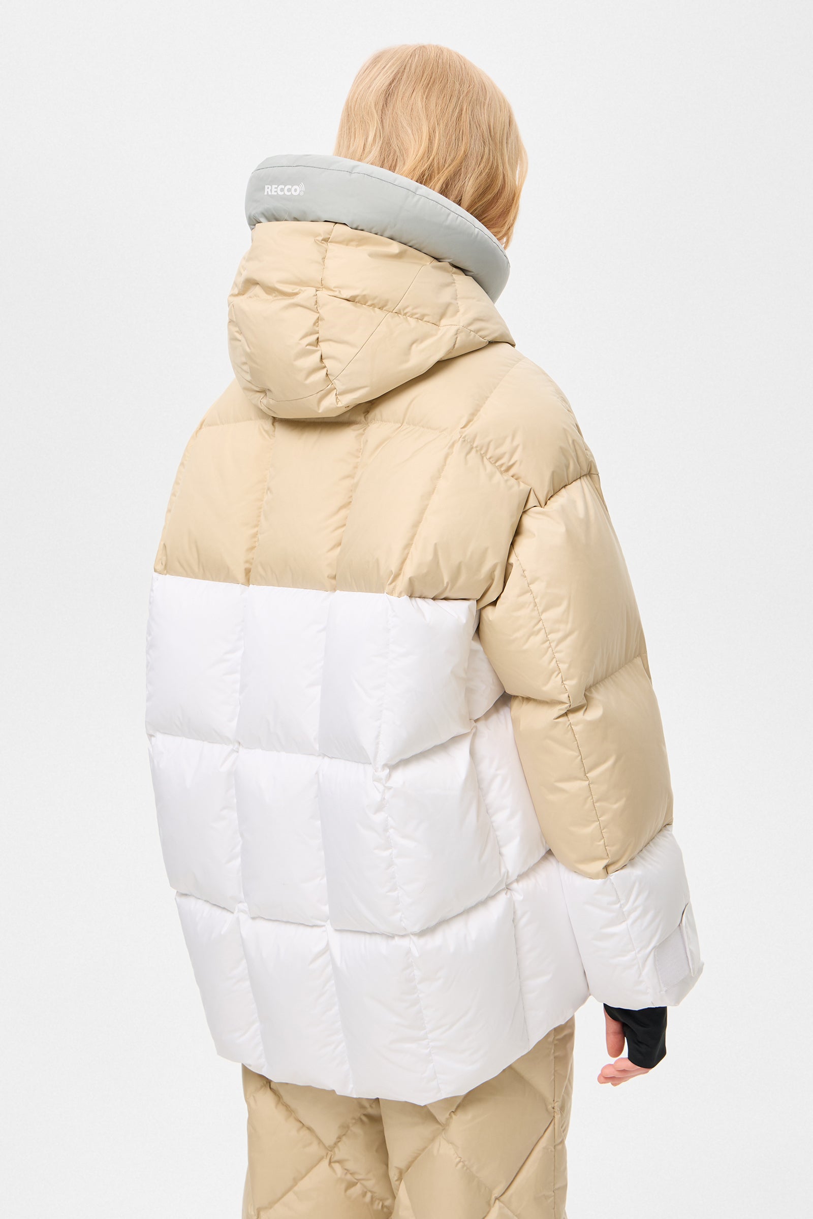 Multi Apres Ski Long Wendy Jacket Tec Grey + Beige + White