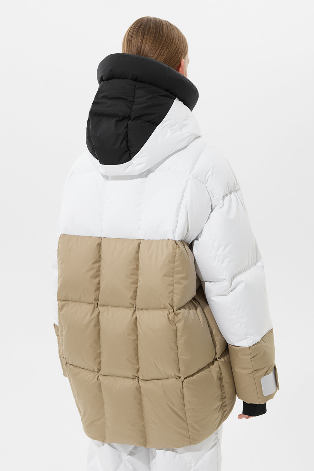 Multi Apres Ski Long Wendy Jacket Tec Black + White + Beige