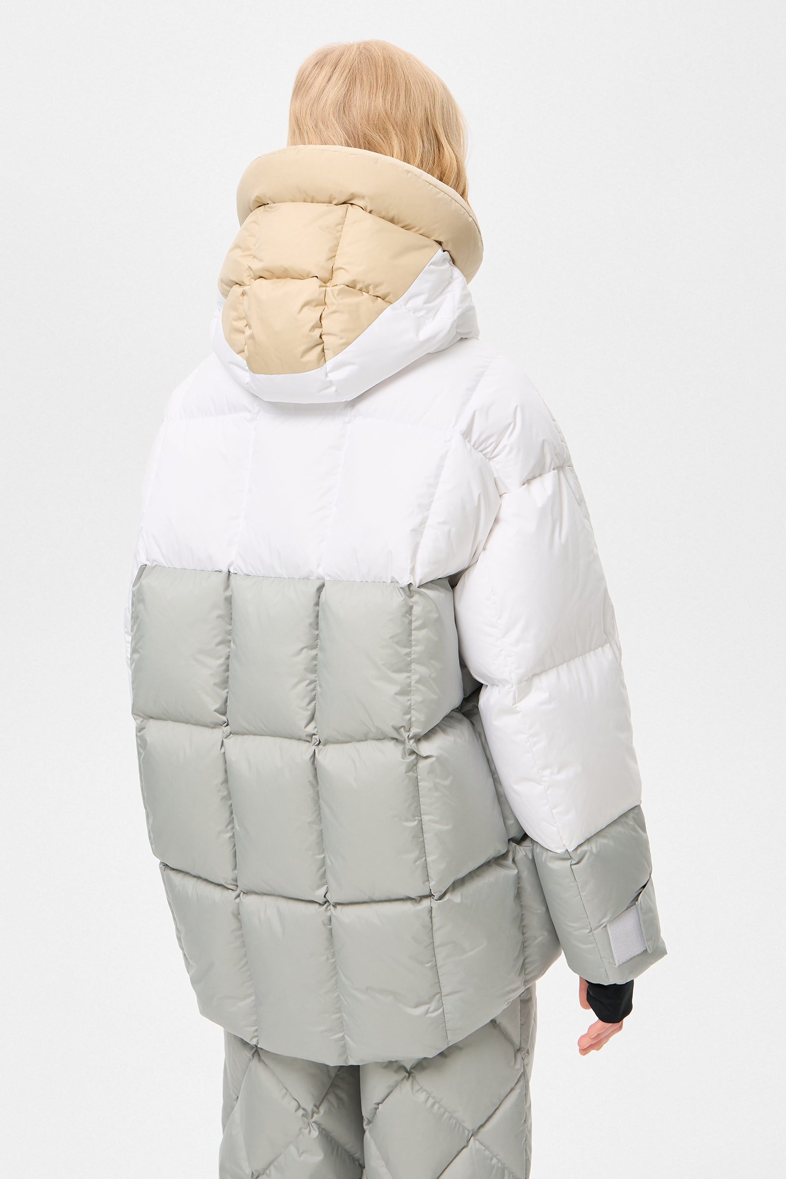 Multi Apres Ski Long Wendy Jacket Tec Beige + White+ Grey