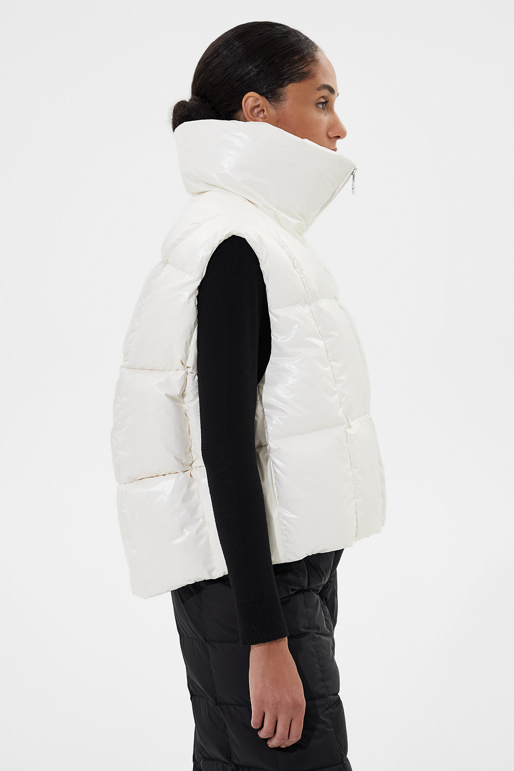 Zip Vest Silky White