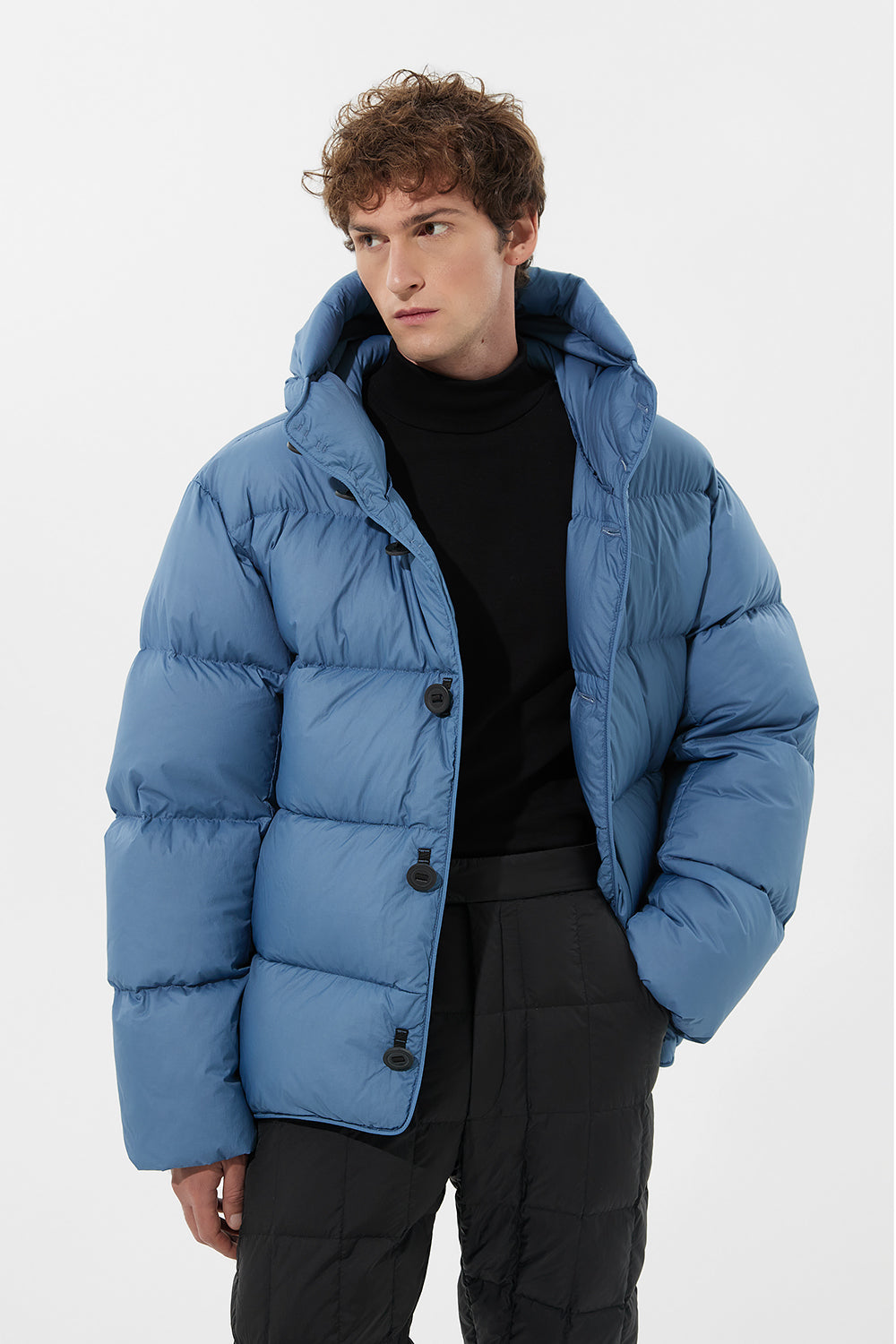 Cozy Michlin Jacket Man Micro Stone Blue