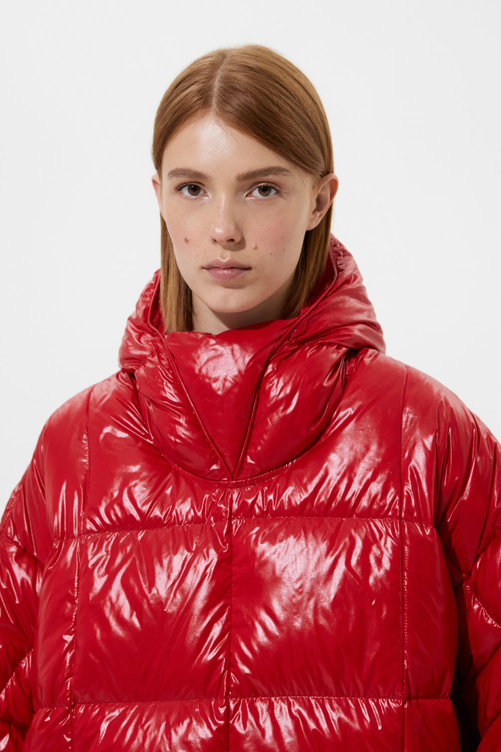Poncho Silky Red