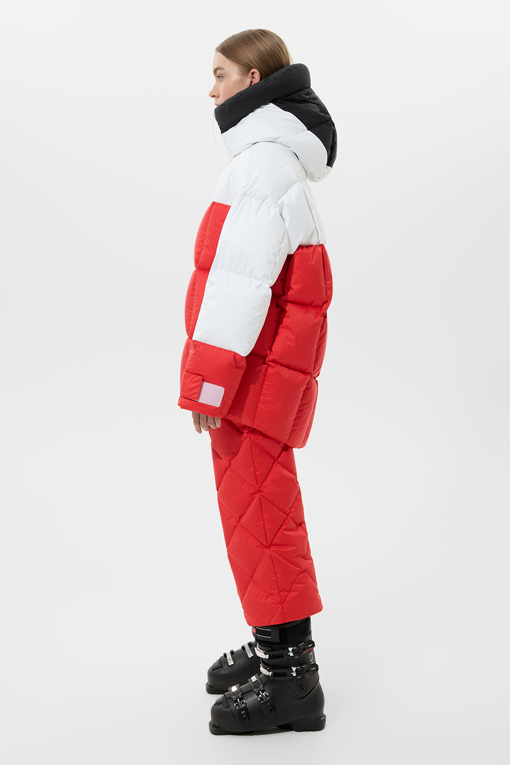 Multi Apres Ski Long Wendy Jacket Tec Black + White + Red