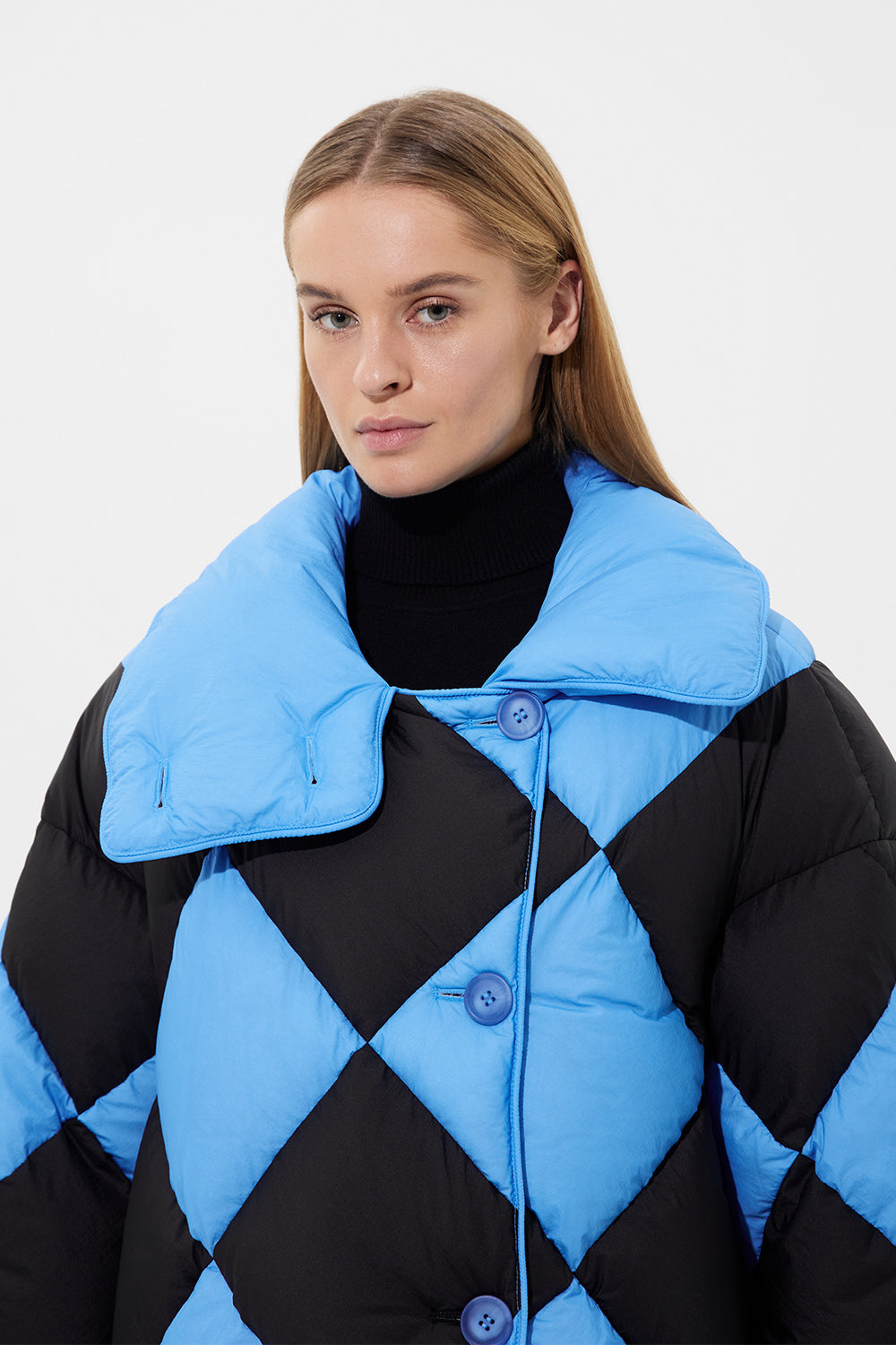 Diamond Cozy Queen Jacket Micro Right Blue