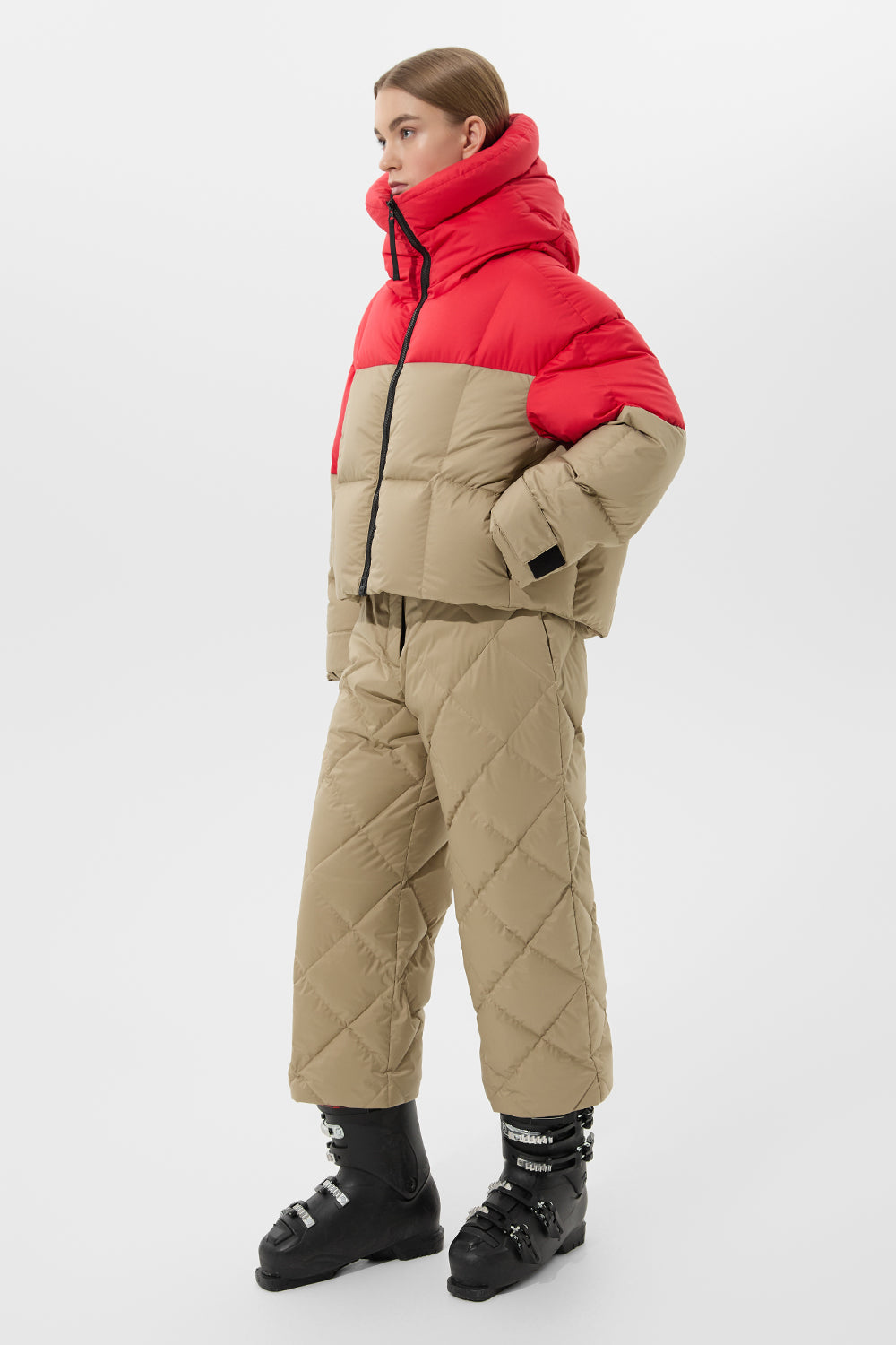 Double Apres Ski Wendy Jacket Tec Red + Beige