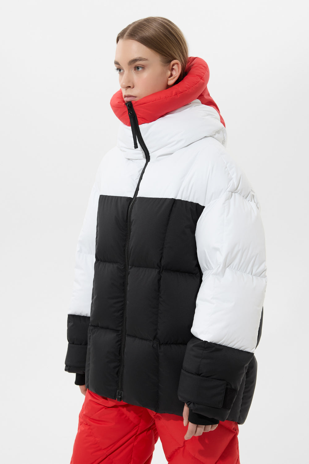 Multi Apres Ski Long Wendy Jacket Tec Red + White + Black
