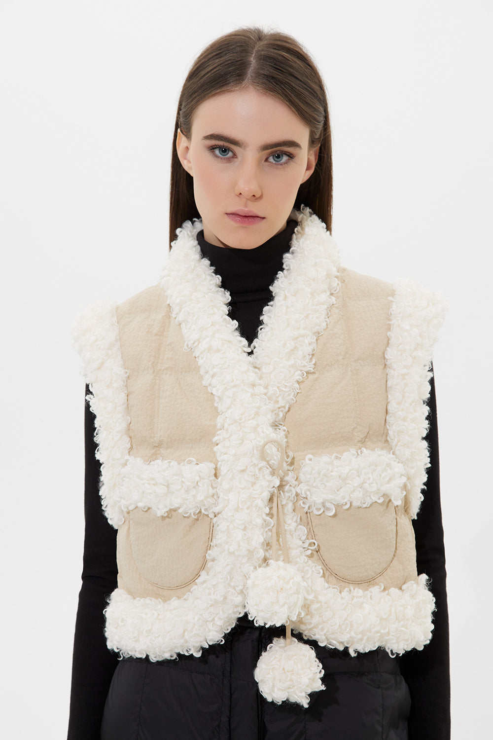 Cropped Keptar Vest Stefania Cream