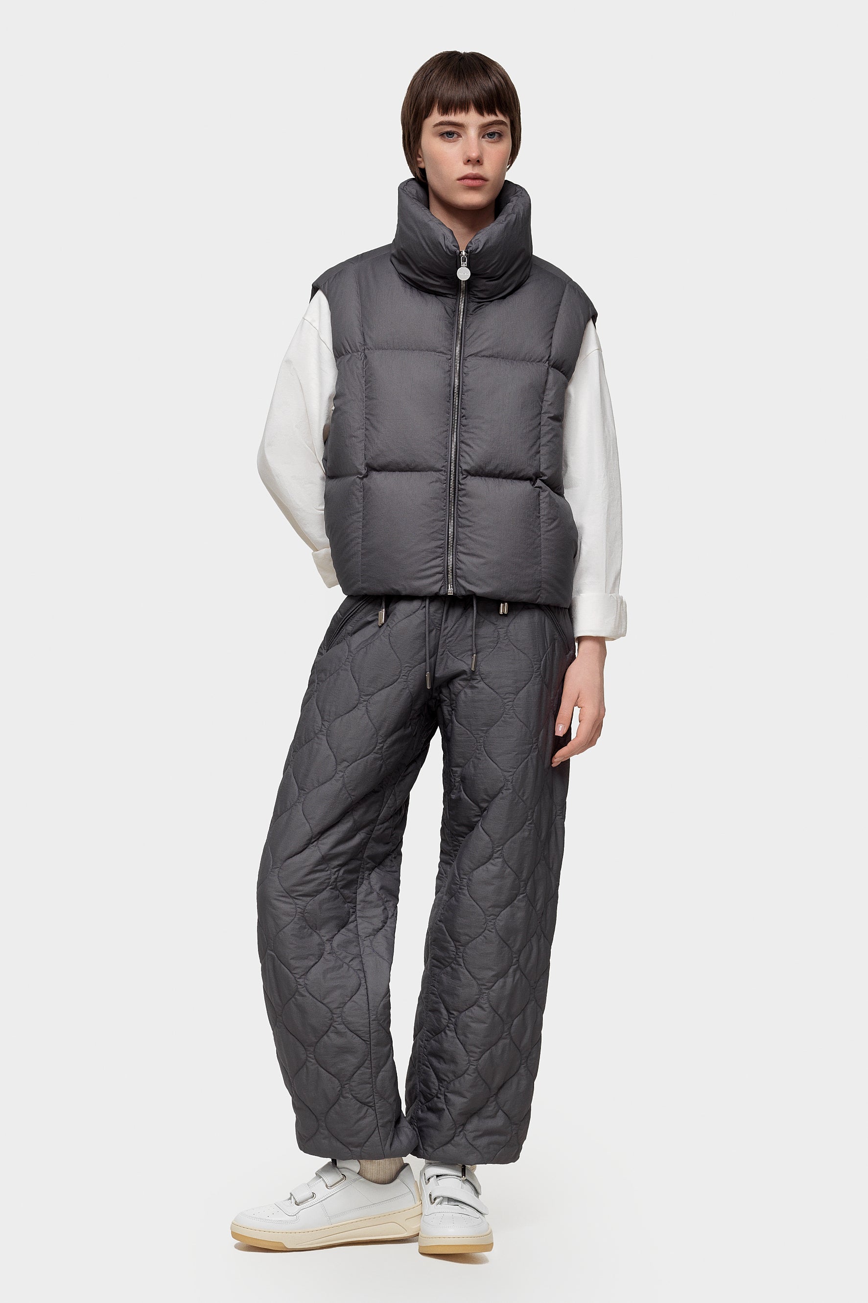 Zip Vest Ketchup Grey