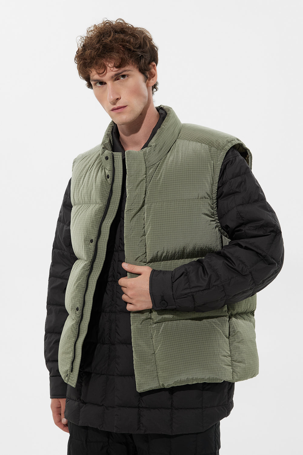 Cloud Vest Man Rib Khaki