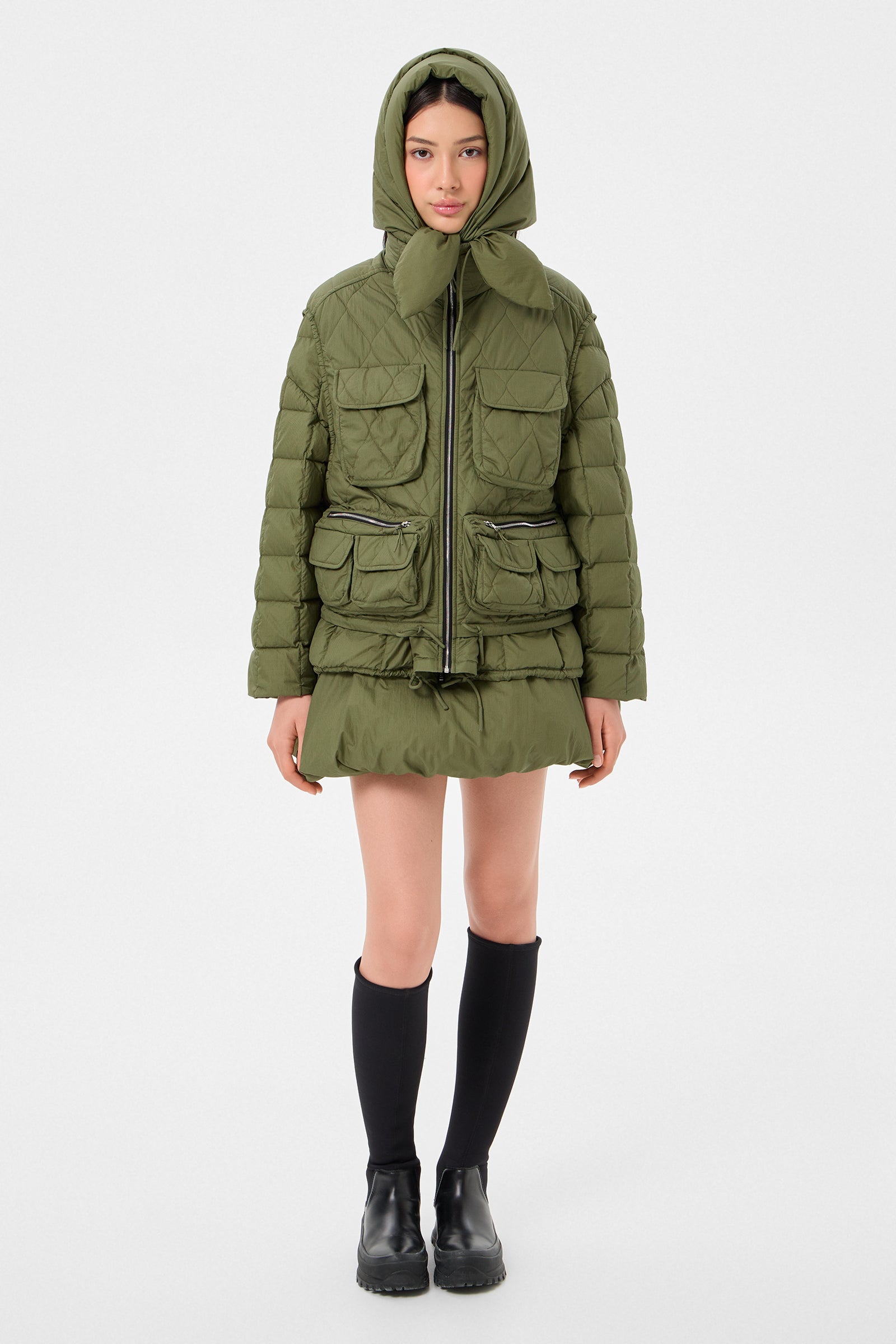 Hustka Hood Ketchup Khaki