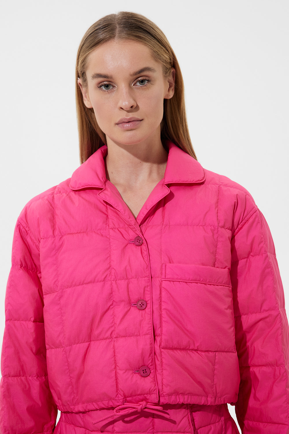 Cropped Down Shirt Micro Pink