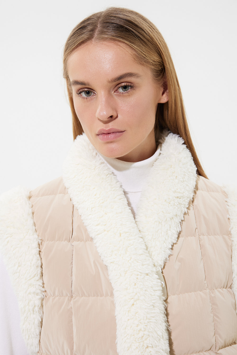 Cropped Keptar Vest Powder Ivory