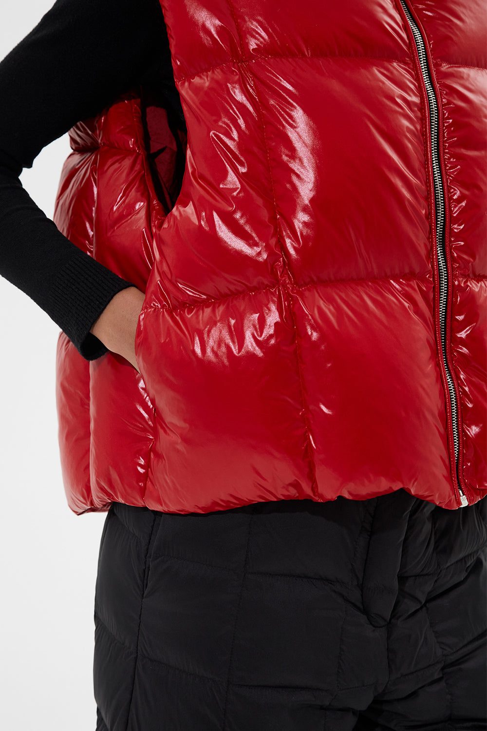 Zip Vest Silky Red