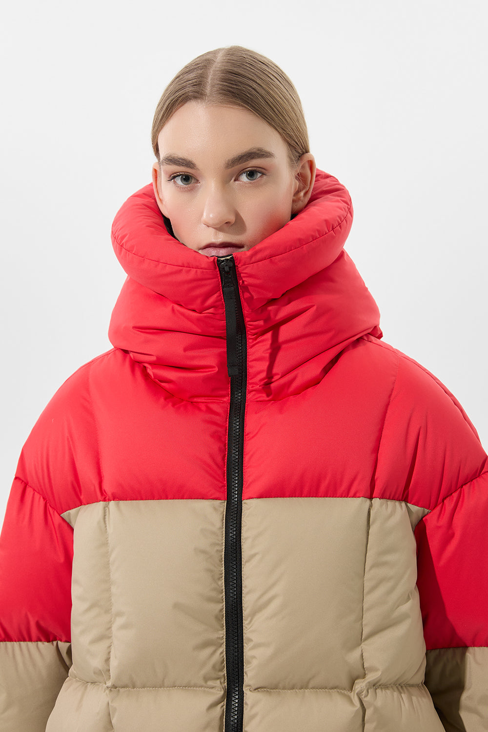 Double Apres Ski Wendy Jacket Tec Red + Beige
