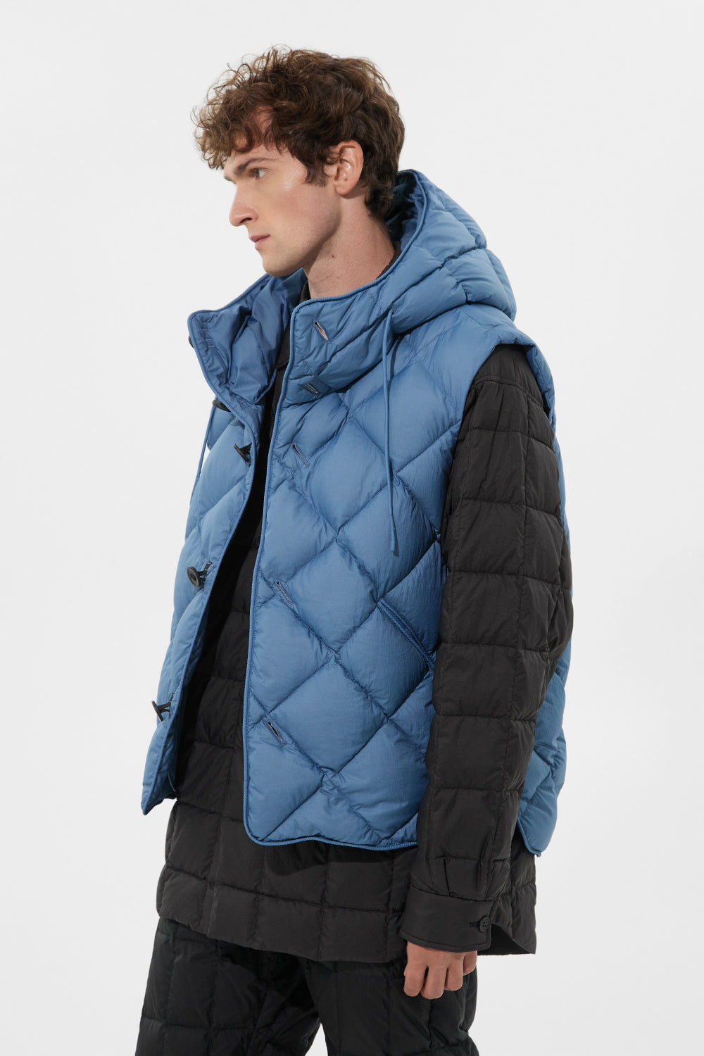 Cozy Vest Man Micro Stone Blue