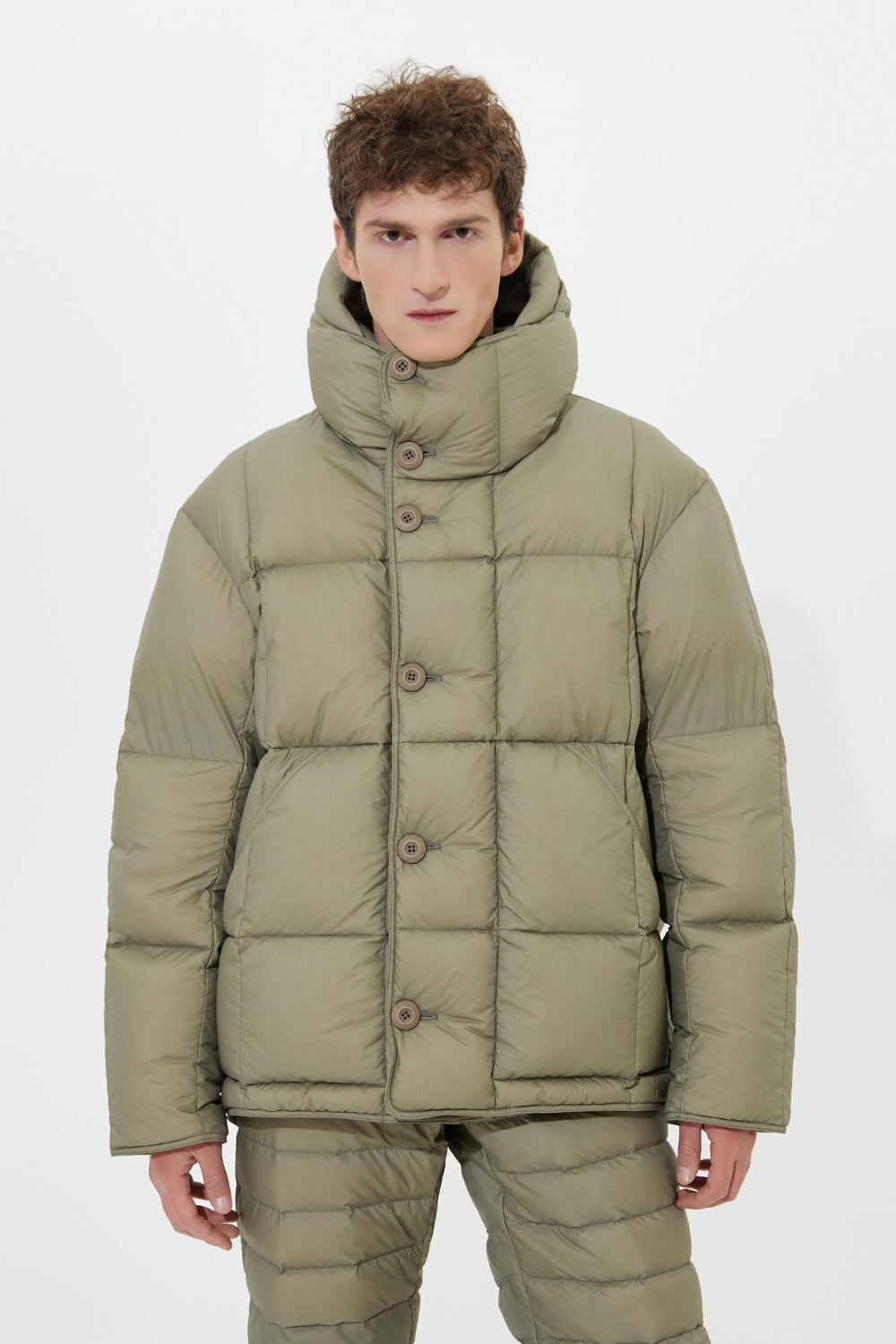 Carter Jacket Man Micro Olive Green
