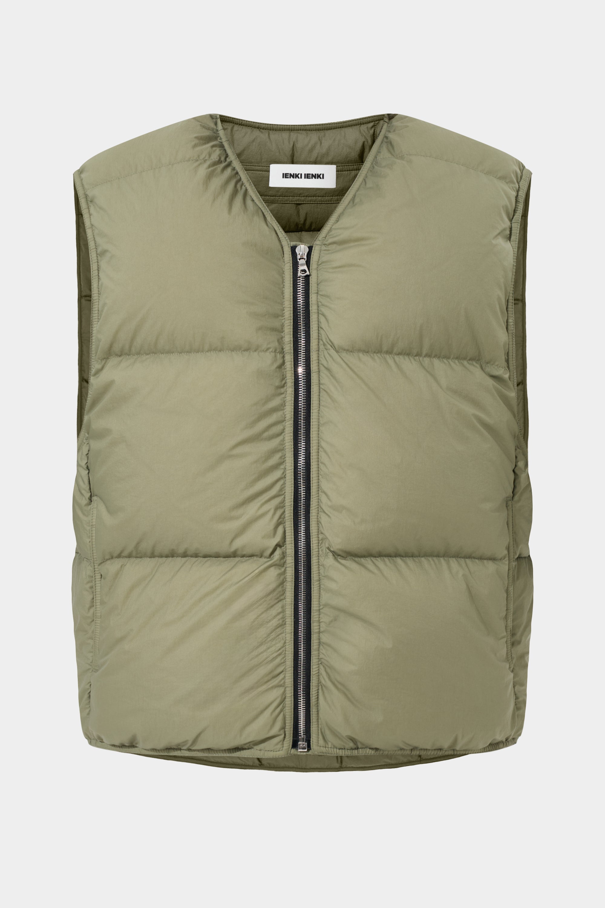 Zip Vest Man Micro Olive Green