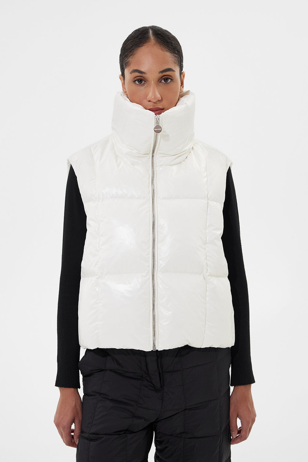 Zip Vest Silky White