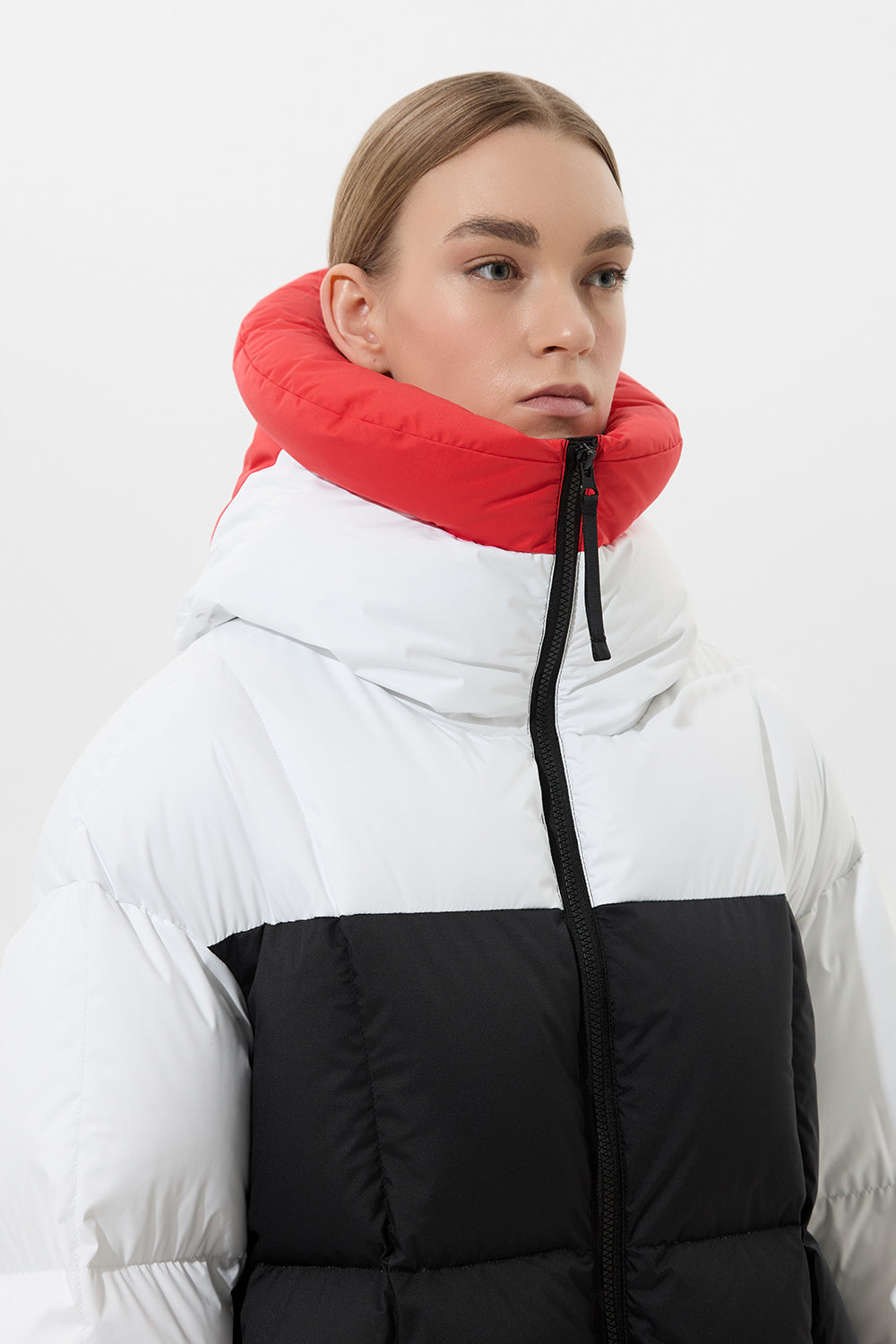 Multi Apres Ski Long Wendy Jacket Tec Red + White + Black