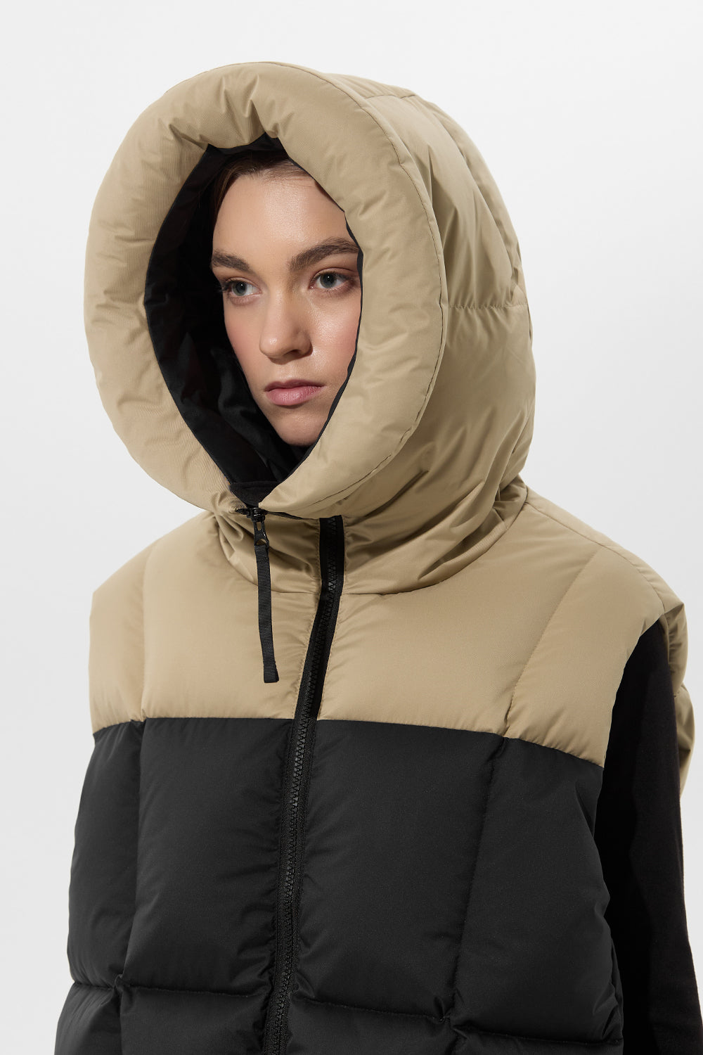 Double Apres Ski Wendy Vest Tec Beige + Black