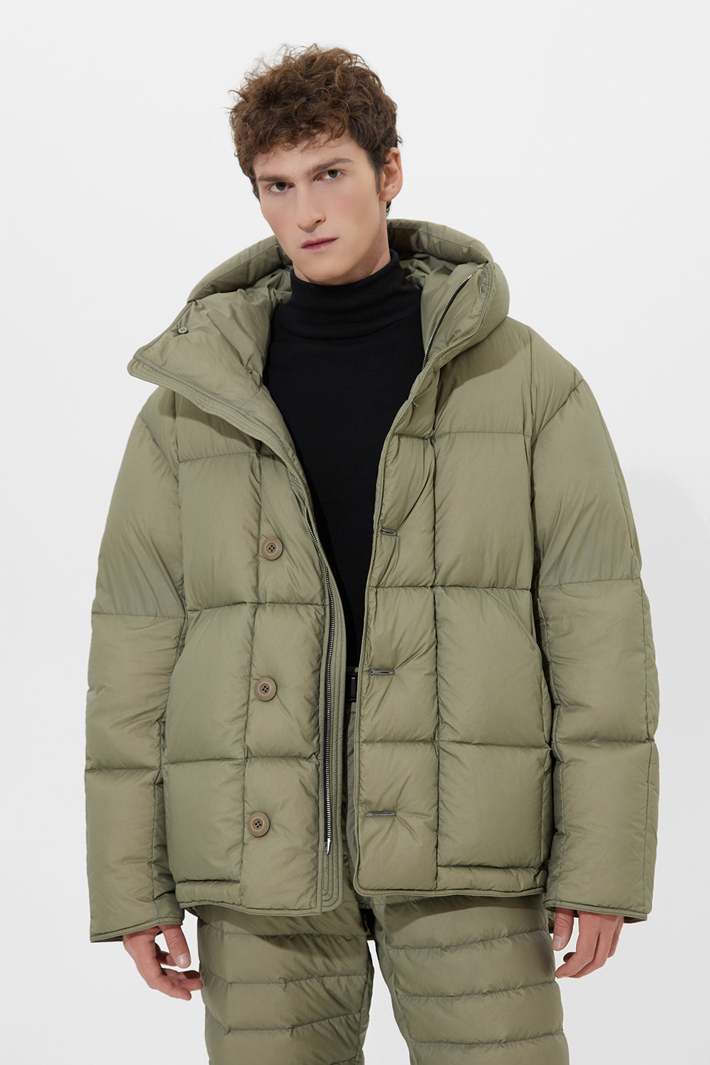 Carter Jacket Man Micro Olive Green
