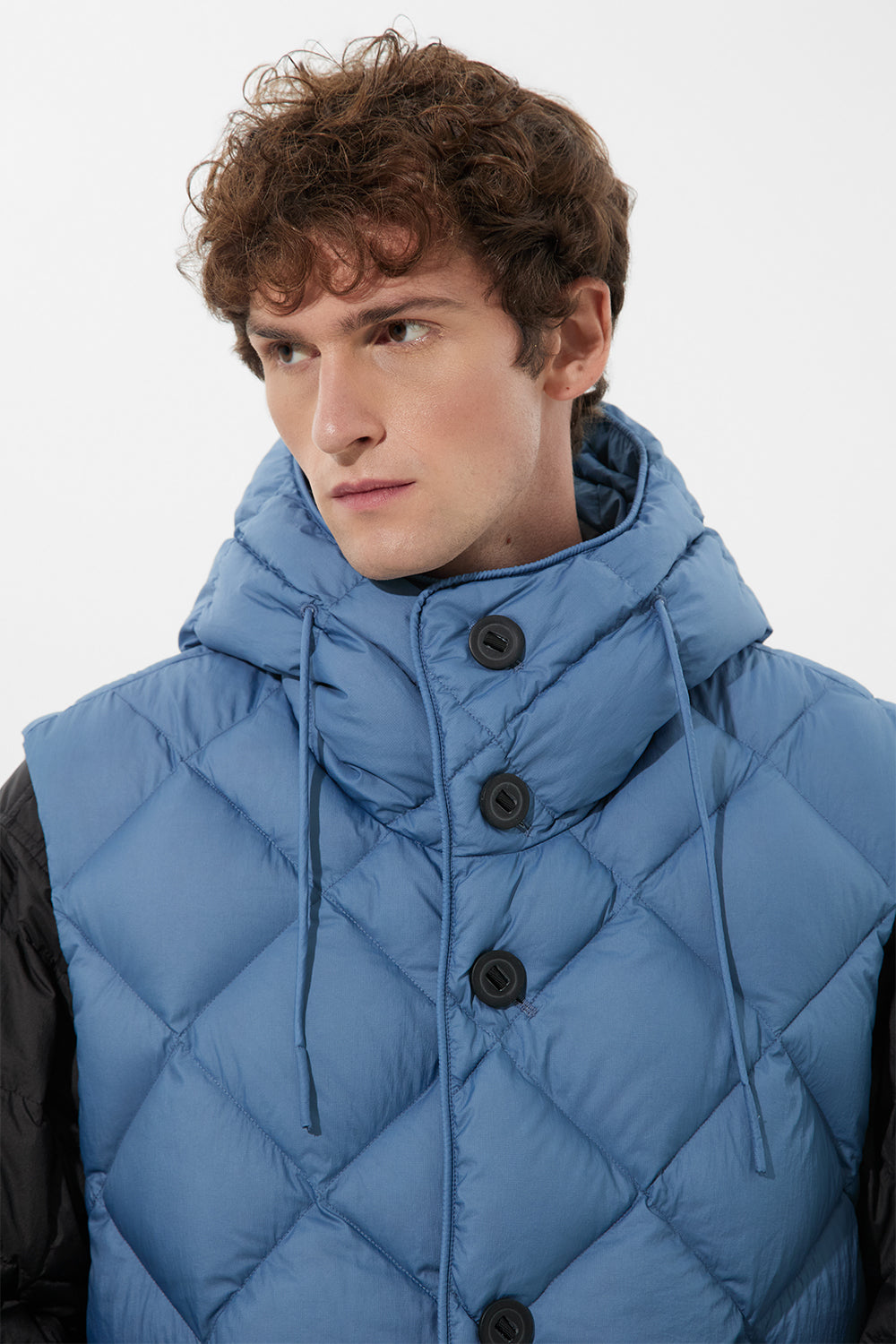 Cozy Vest Man Micro Stone Blue