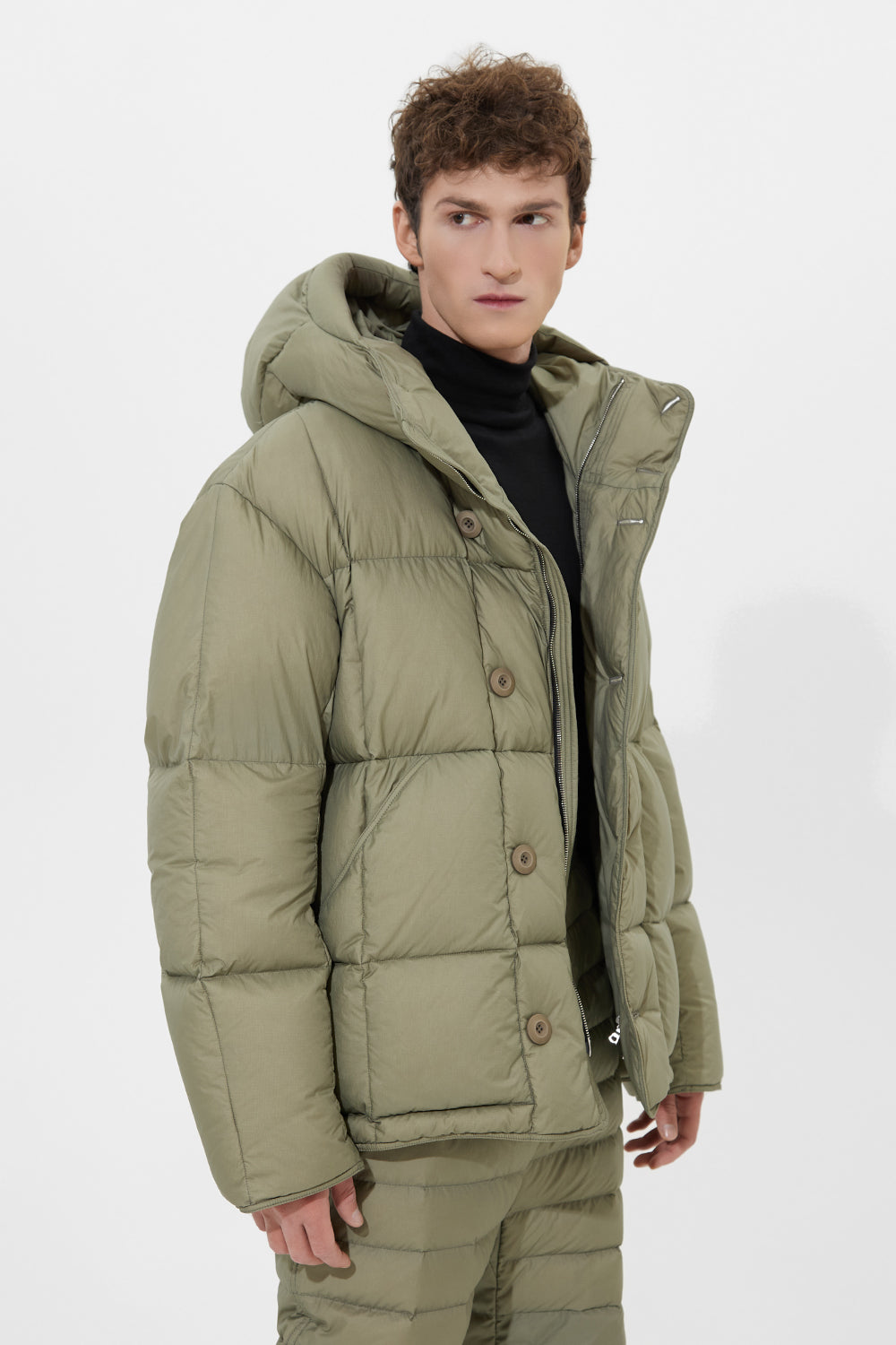 Carter Jacket Man Micro Olive Green