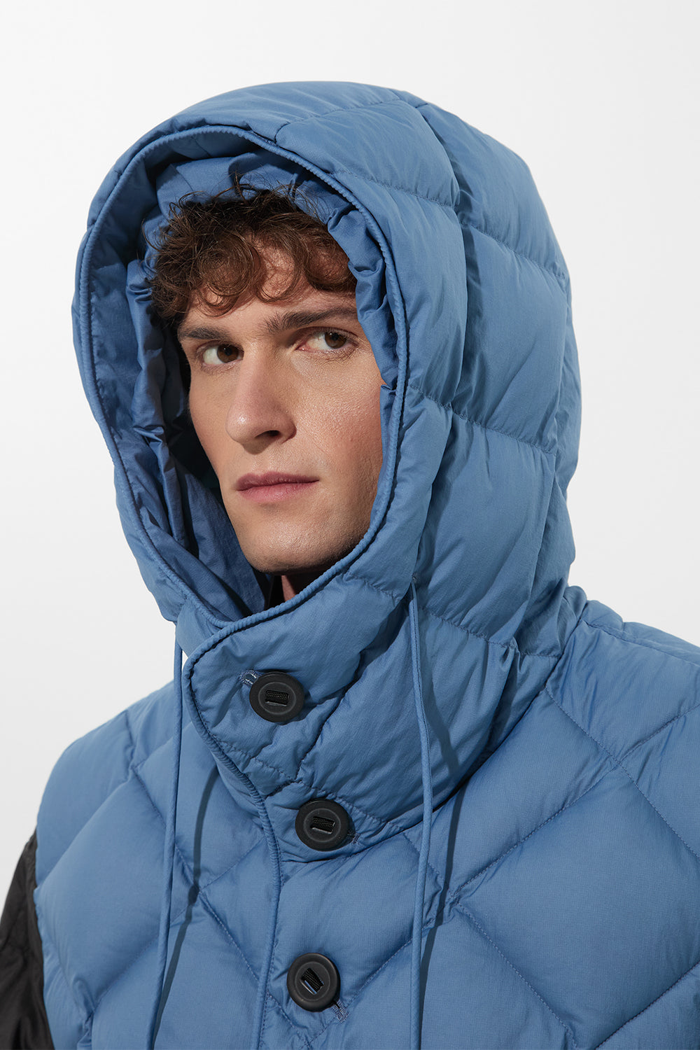 Cozy Vest Man Micro Stone Blue
