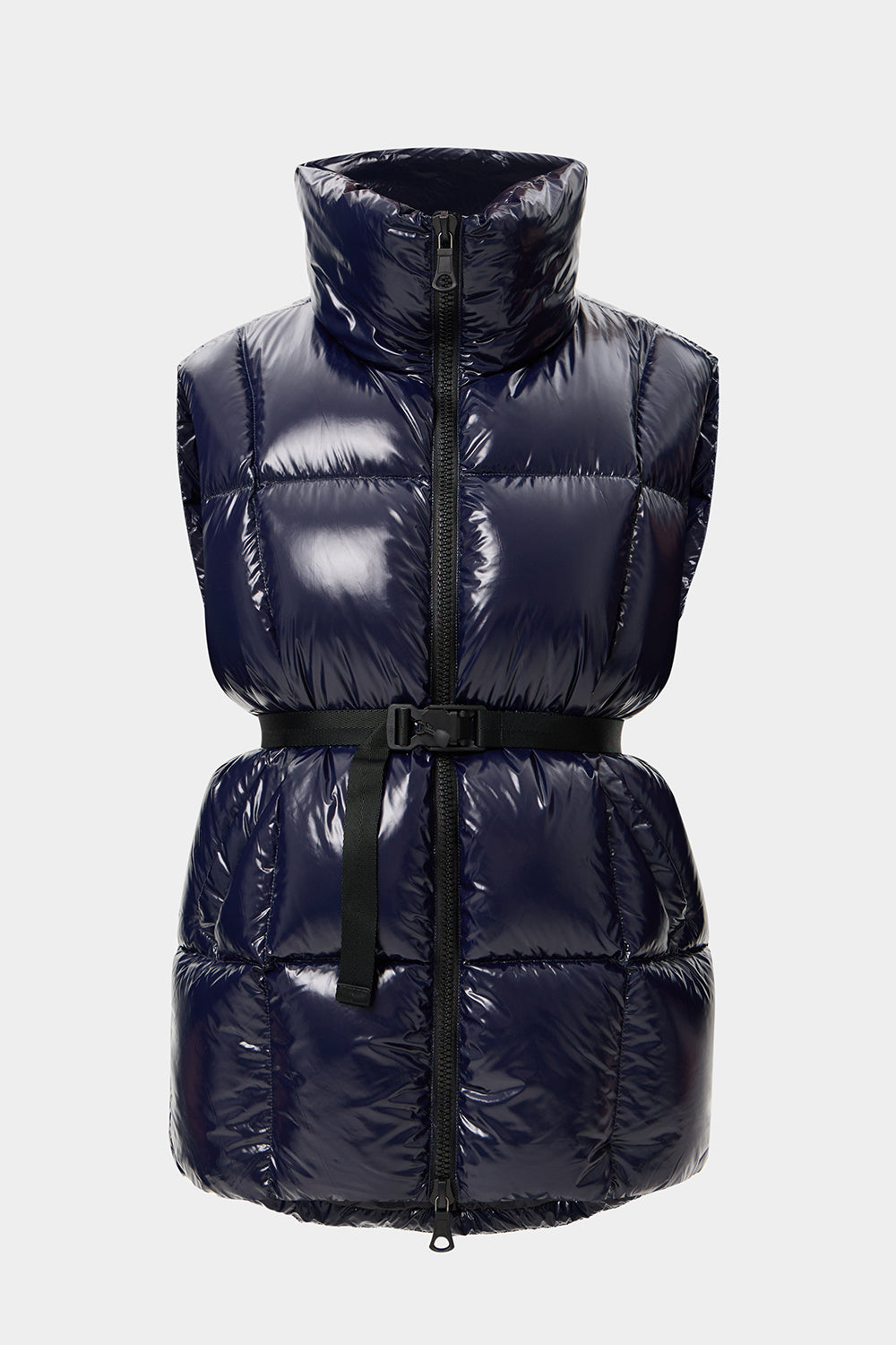Apres Ski Belted Vest Glitter Navy