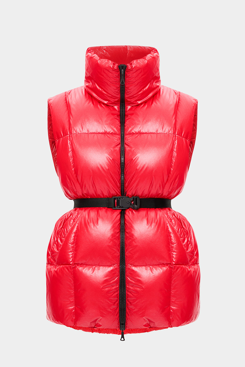 Apres Ski Belted Vest Glitter Red