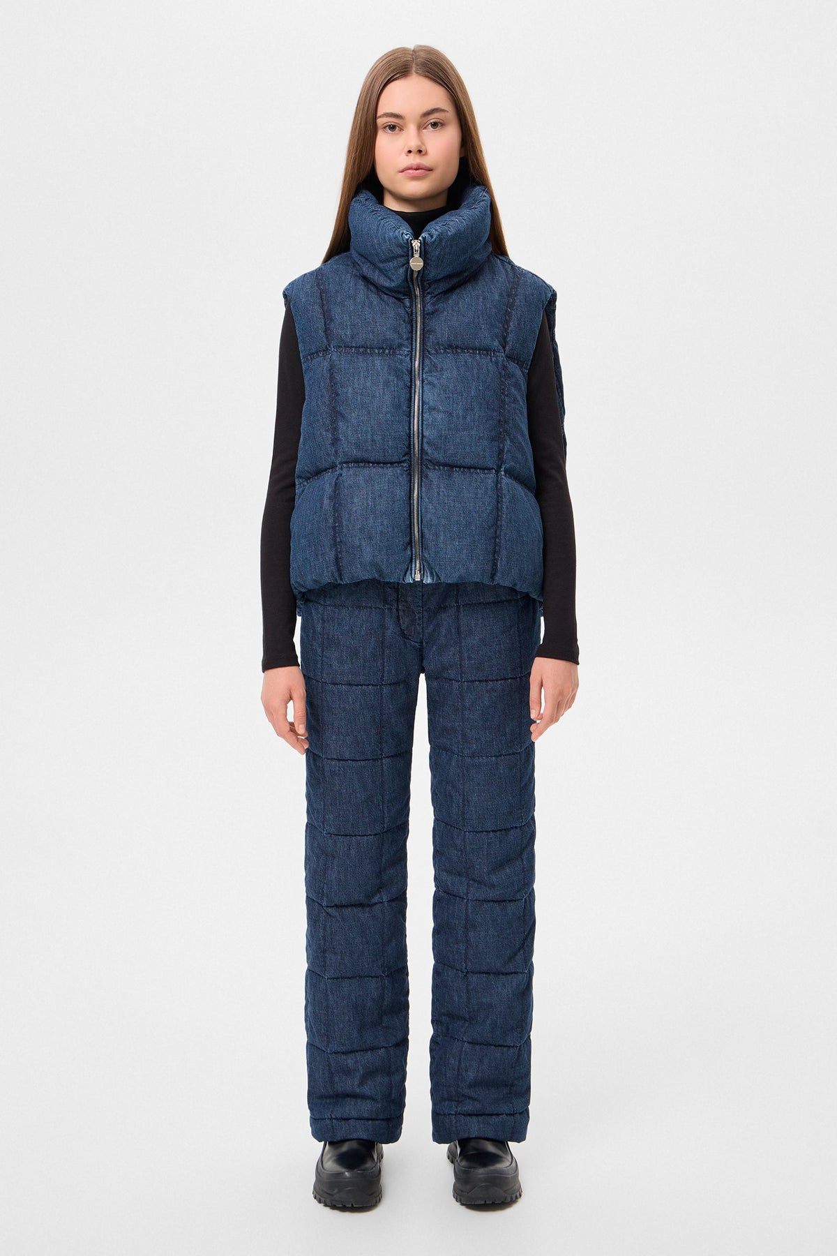 DENIM ZIP VEST BLUE - IENKI IENKI