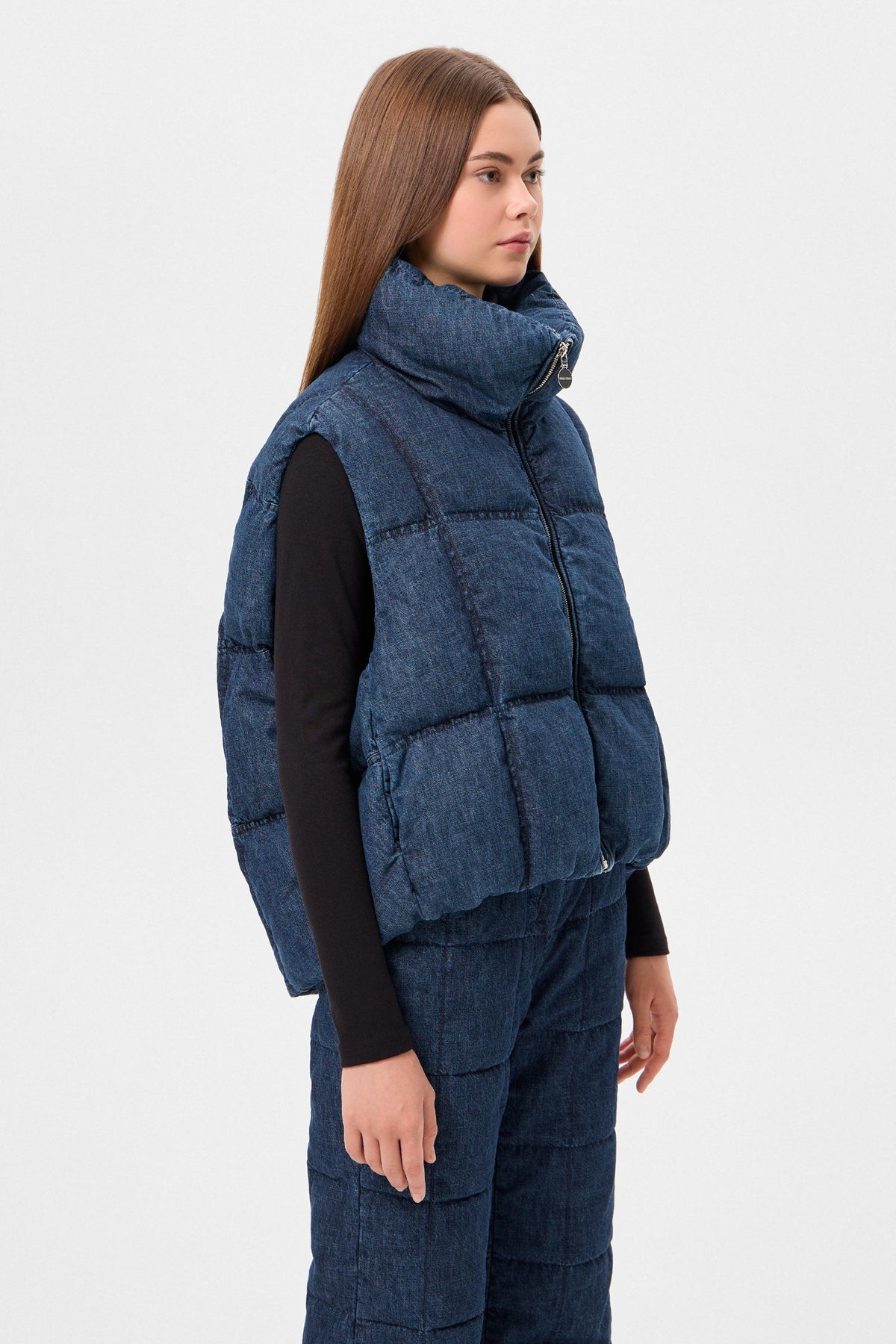 DENIM ZIP VEST BLUE - IENKI IENKI