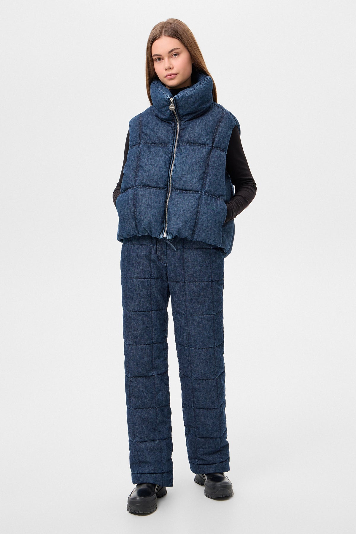 DENIM ZIP VEST BLUE - IENKI IENKI