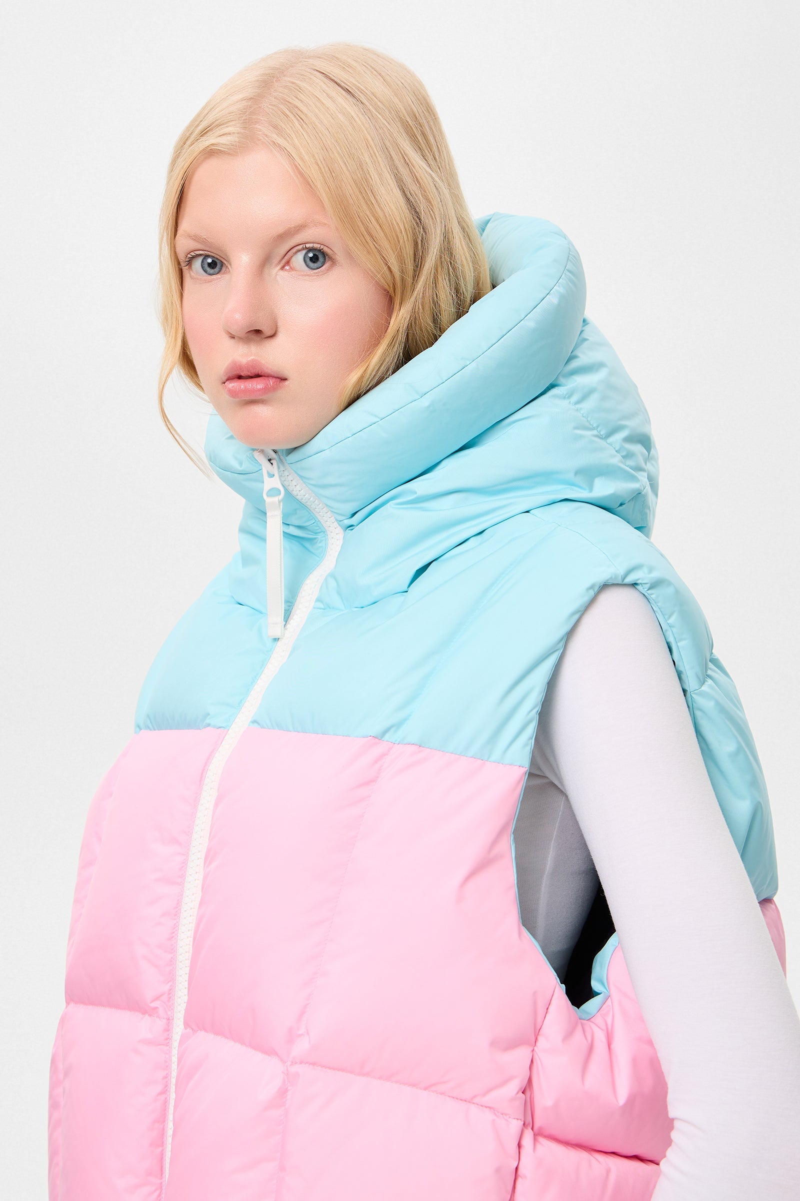 DOUBLE APRES SKI WENDY VEST TEC AQUA + PINK - IENKI IENKI
