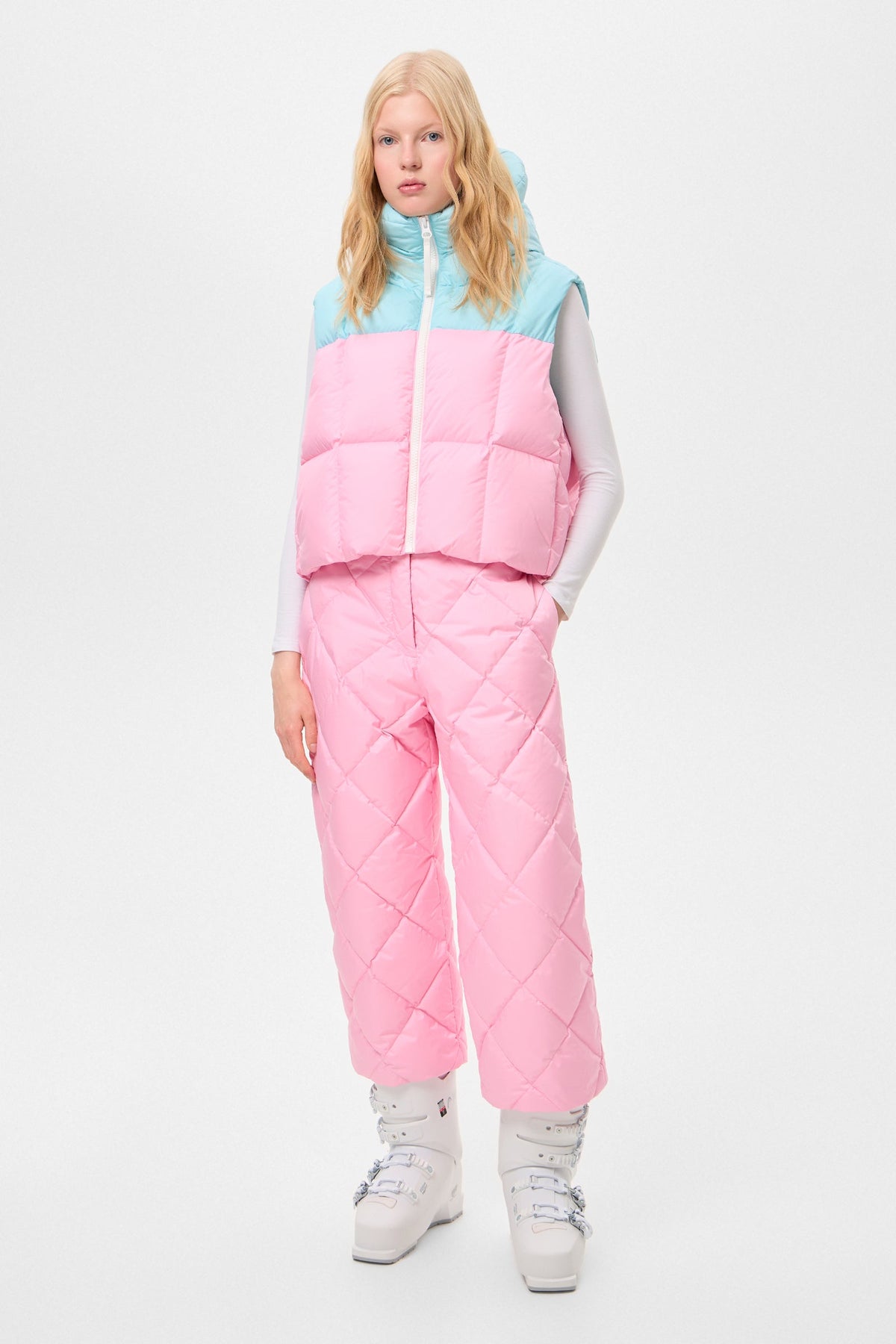 DOUBLE APRES SKI WENDY VEST TEC AQUA + PINK - IENKI IENKI